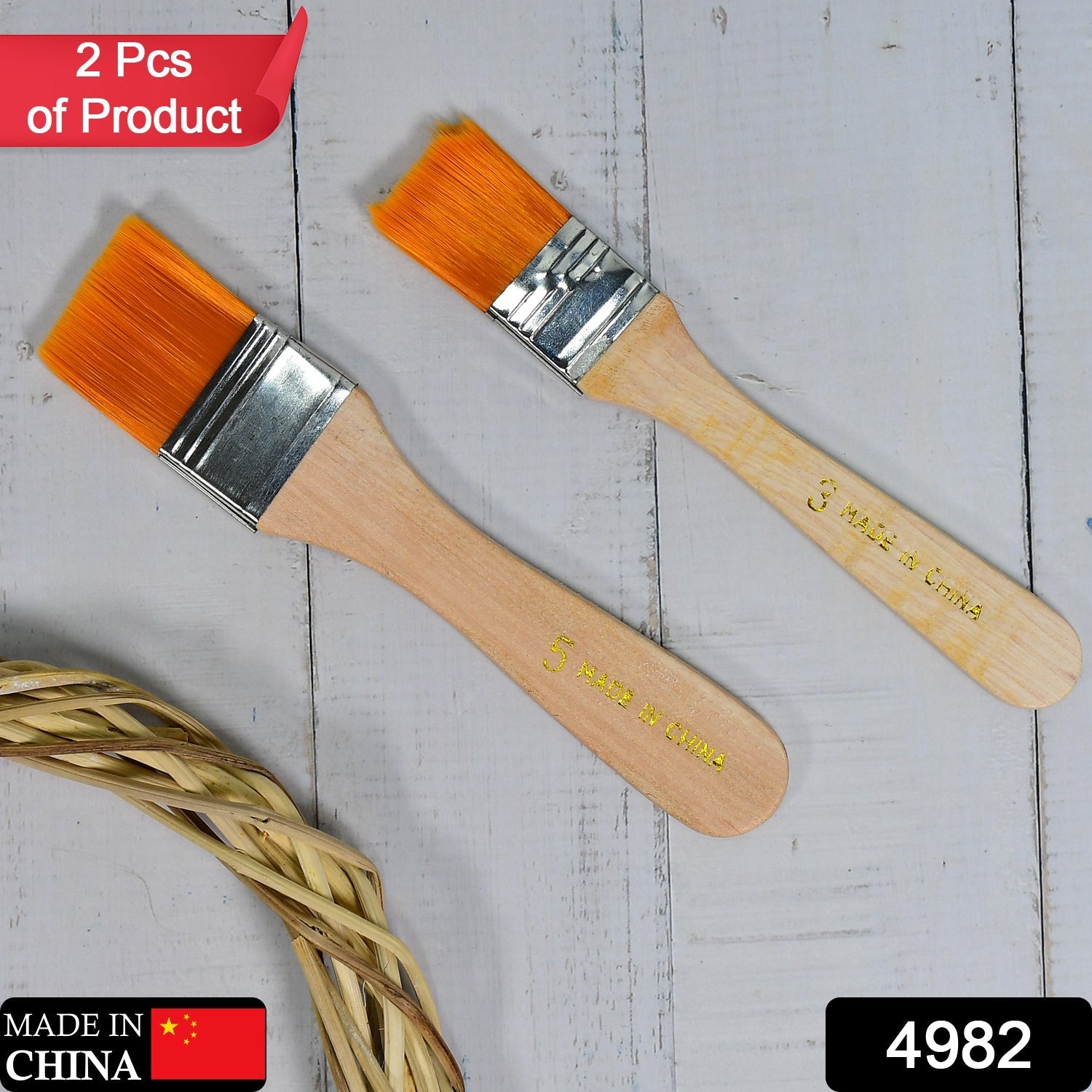 Artistic Flat Painting Brush 2pc for Watercolor & Acrylic Painting. - Springkart 