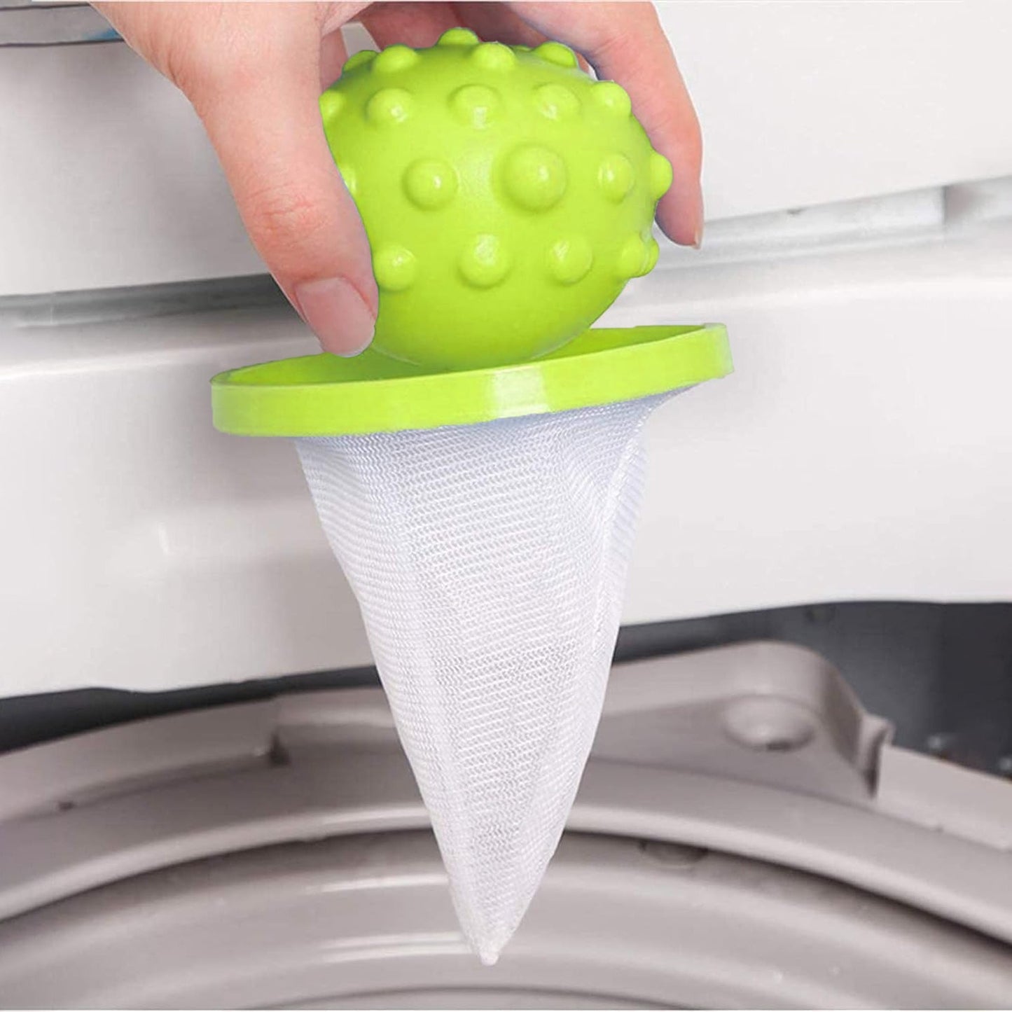 Reusable Washing Machine Floating Cylindrical Shape Lint Mesh Bag ( 1 Pc) - Springkart 