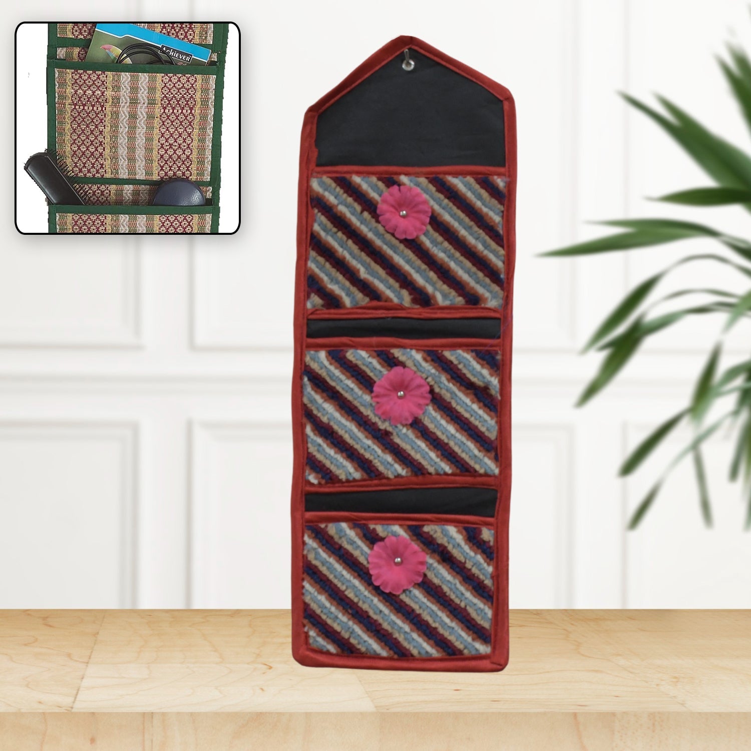 Foldable Hanging Organizer with 3 Pockets - Wall Hanging Letter Holder - Springkart 