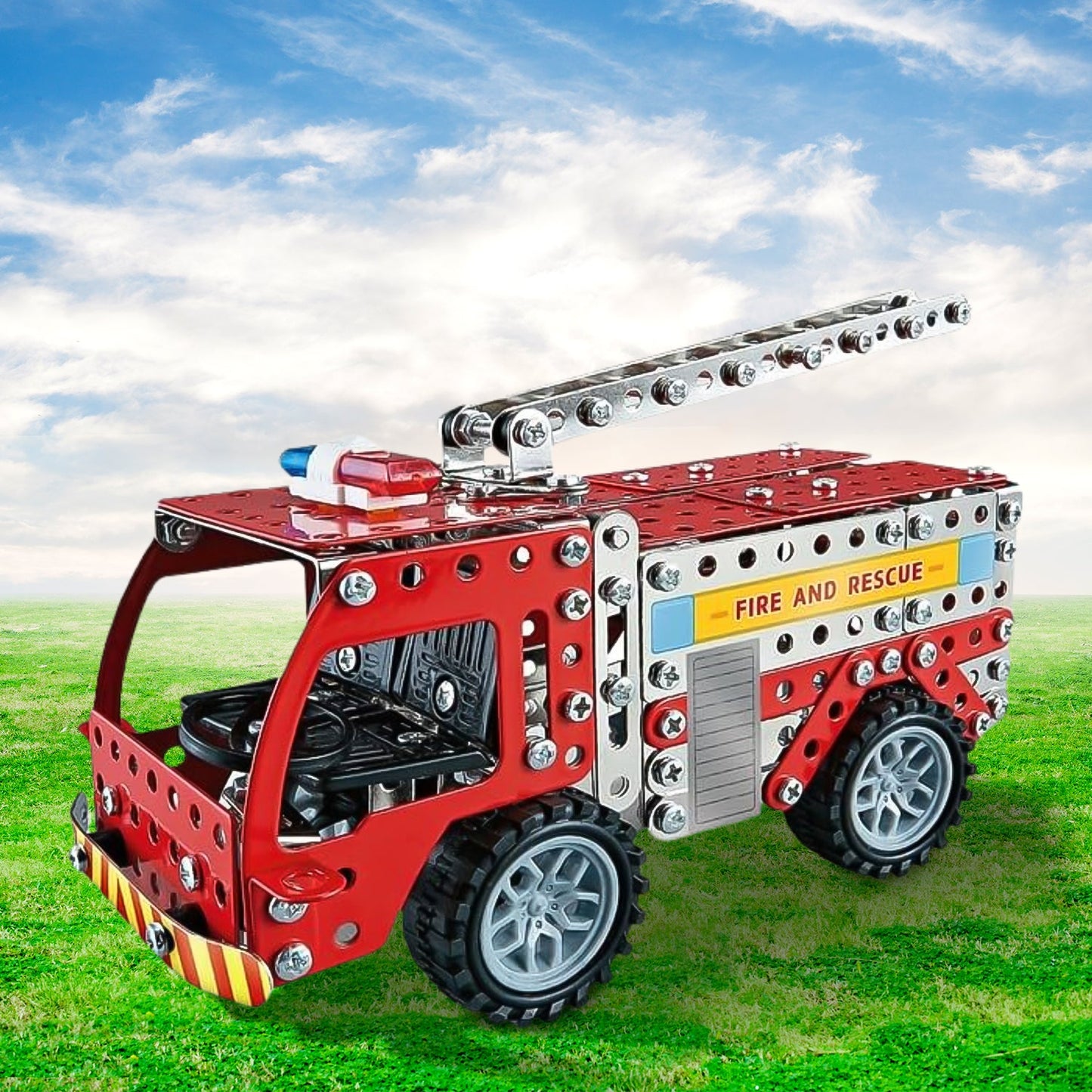 Metal DIY Fire Truck Building Blocks for Kids (Fire Truck / 292pcs of truck tool / 1 Set) - Springkart 