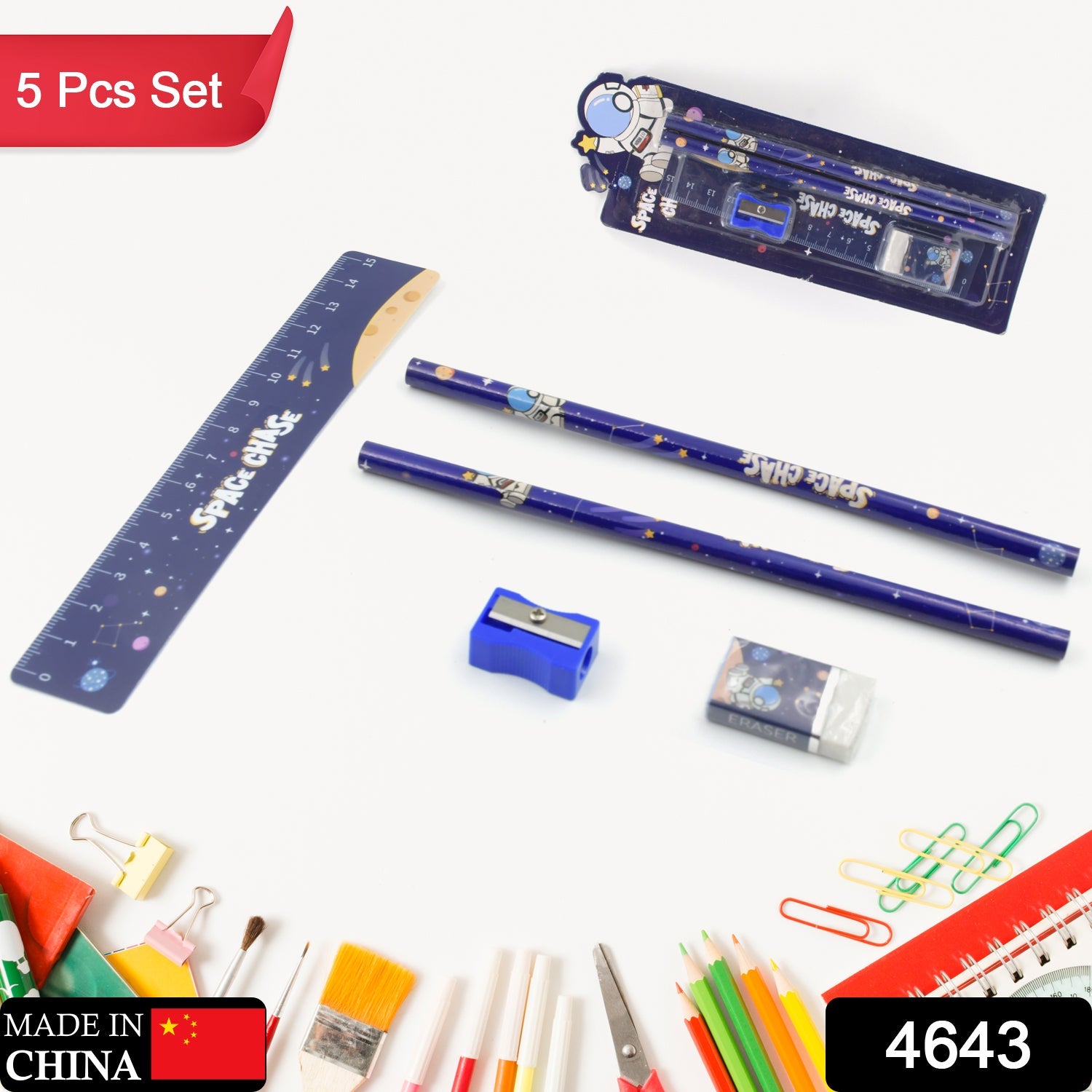 Fun & Functional! 5-in-1 Cartoon Pencil Set for School & Play (5 Pc) - Springkart 