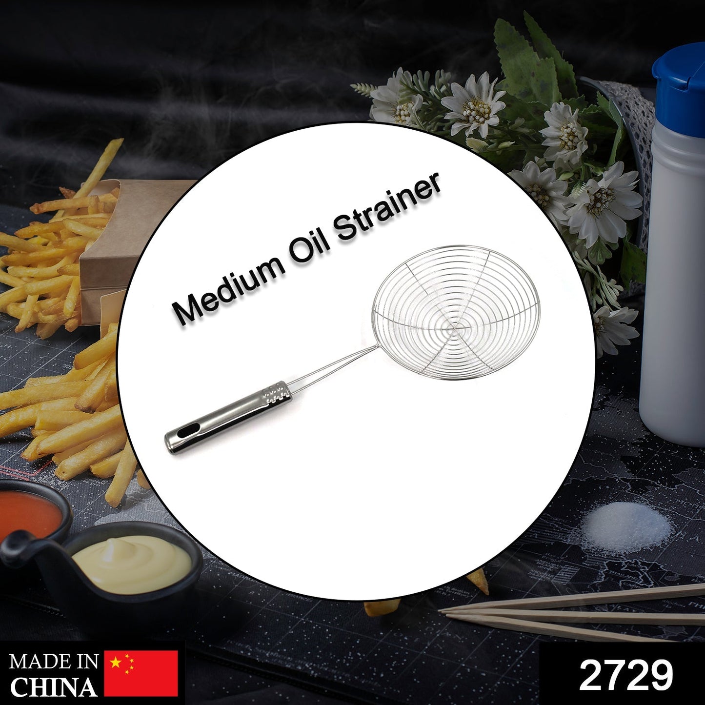 Medium Oil Strainer To Get Perfect Fried Food Stuffs Easily Without Any Problem And Damage. - Springkart 