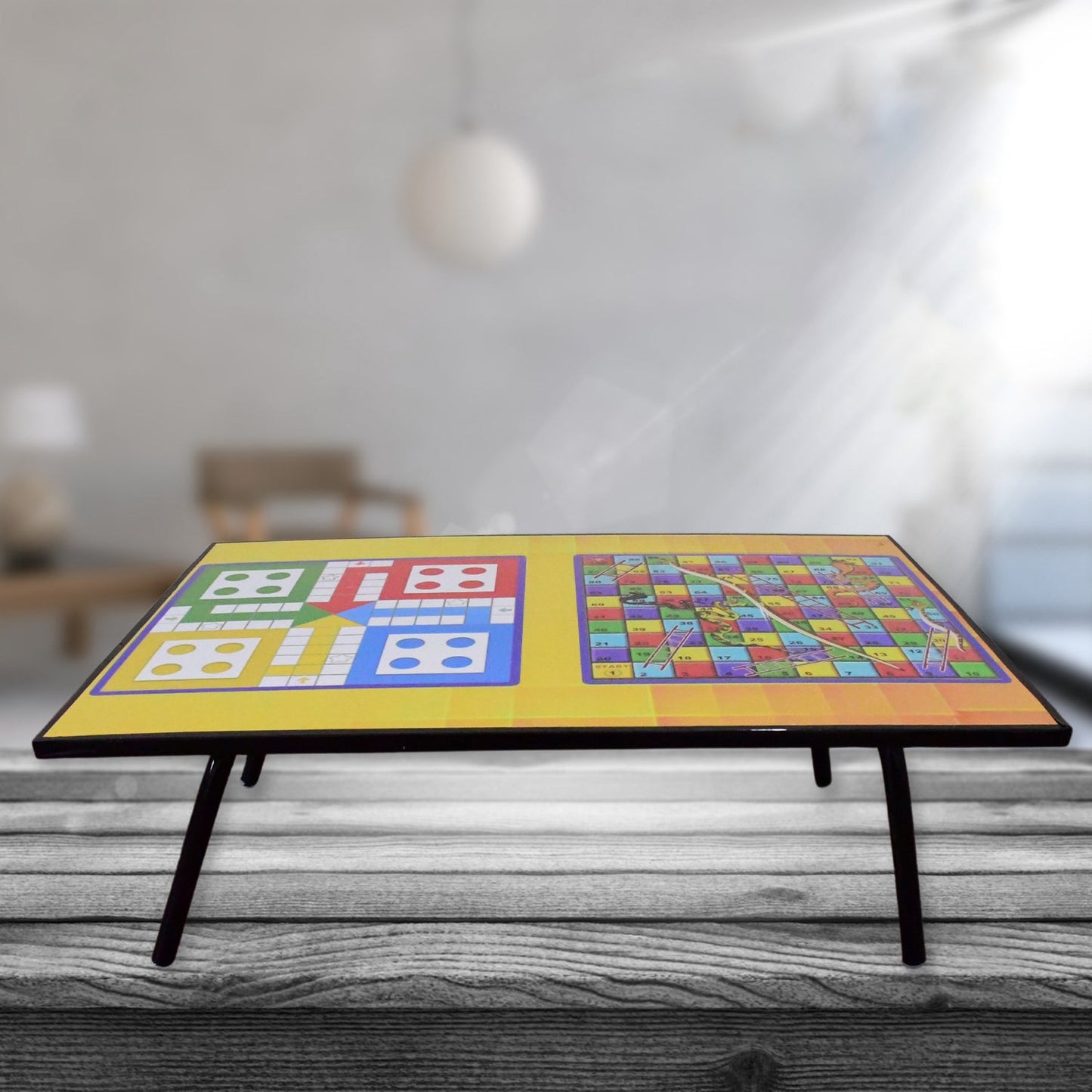 Foldable Multipurpose Mix Design Games Table Board || Bed Study Table (48 × 28 Cm / 1 Pc)   - Springkart 
