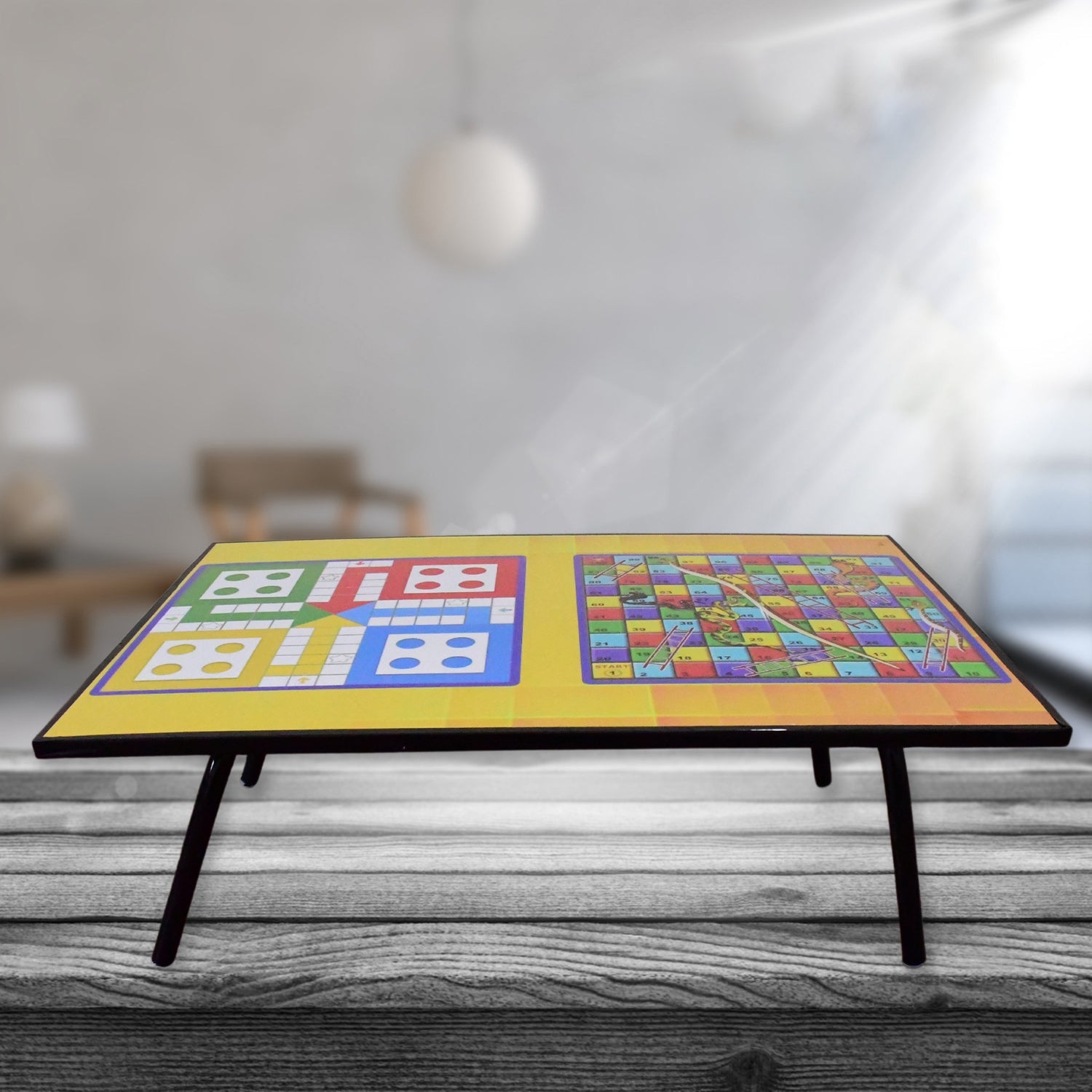 Foldable Multipurpose Mix Design Games Table Board || Bed Study Table (48 × 28 Cm / 1 Pc)   - Springkart 