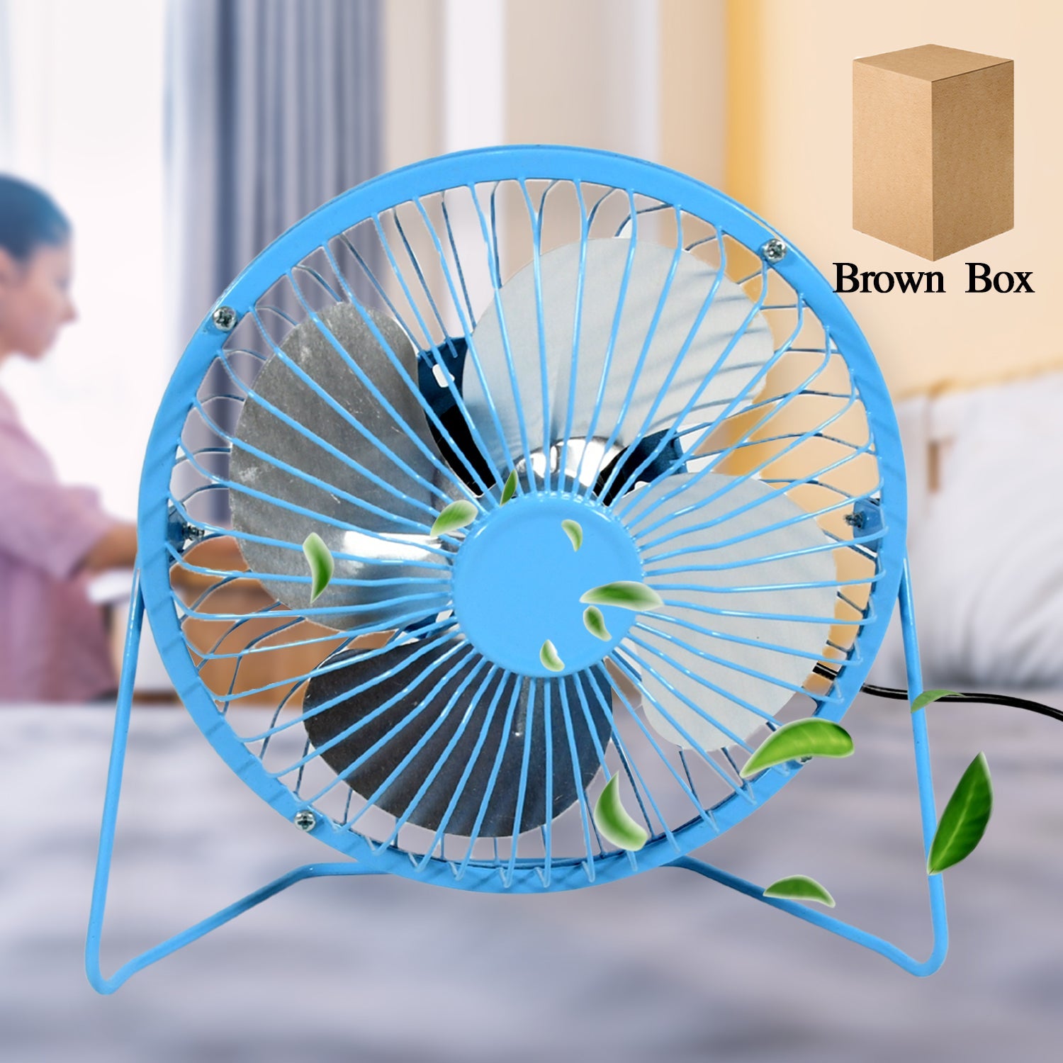 USB Table Desk Personal Metal Electronic Fan, Compatible with Computers, Laptops, Student Dormitory, Suitable For Office, School Use (1 Pc) - Springkart 