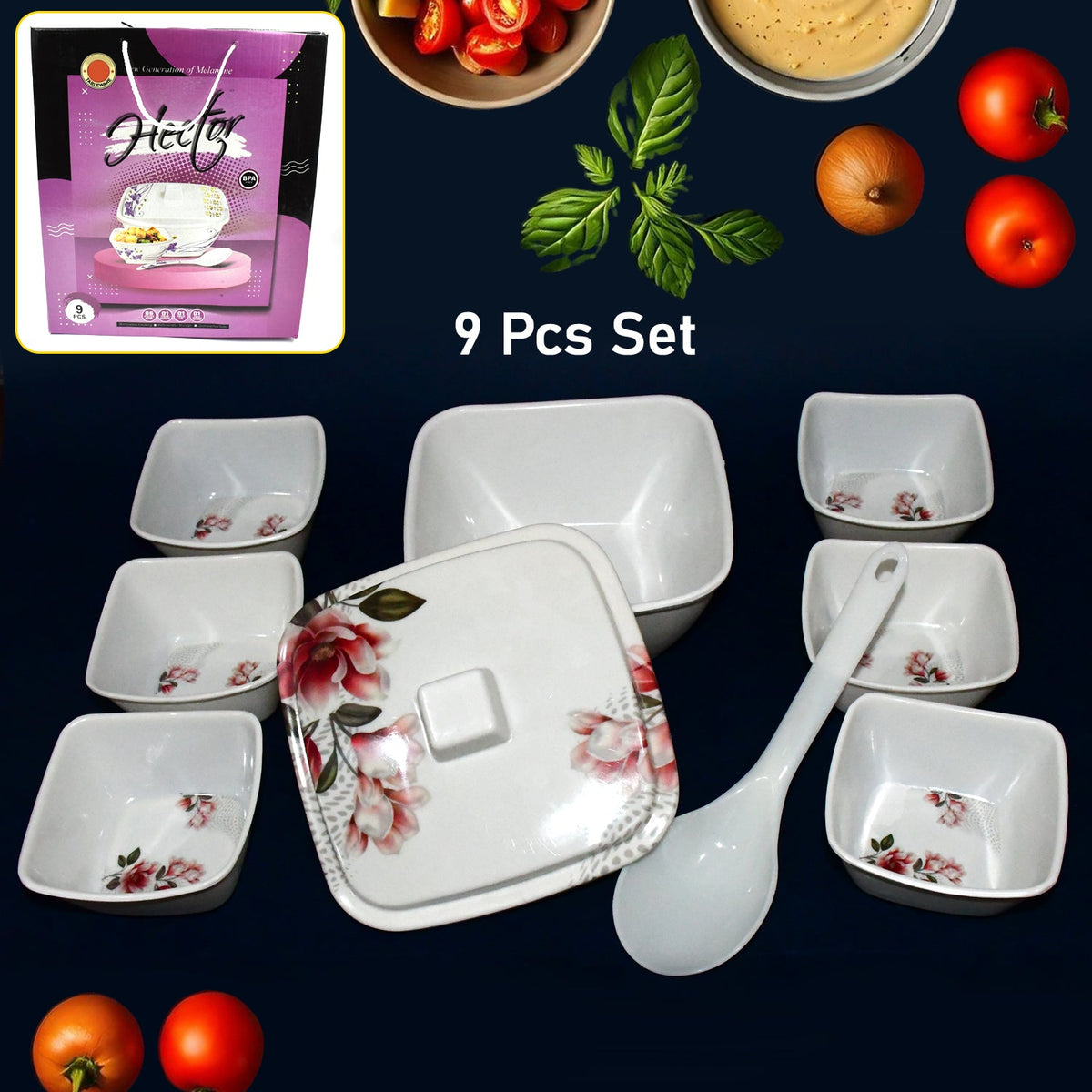 Hector High Quality Dinning Dinner / Pudding Set (9 Pcs set) - Springkart 