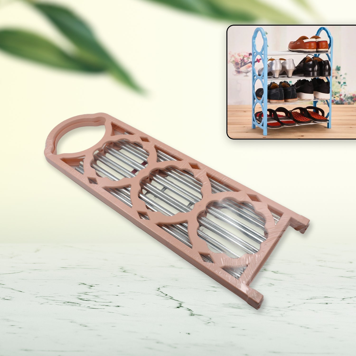 Shoes Storage Shelf, 4 Layer Space‑saving Shoes Show Rack Folding Shoe Rack, Standing Shoe Rack DIY Shoes Storage Shelf Home Organizer for Bedroom, Hallway and Closet Shoe Storage - Springkart 