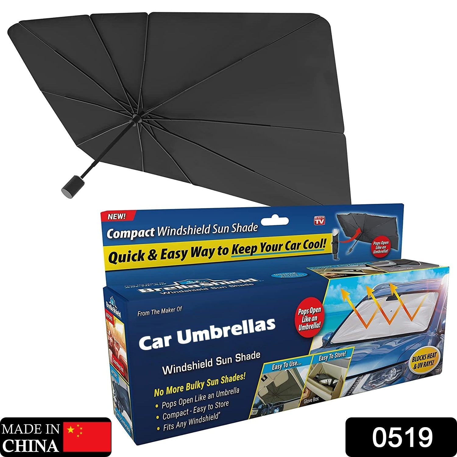 Foldable Car Windshield Sunshade for Heat Protection - Springkart 