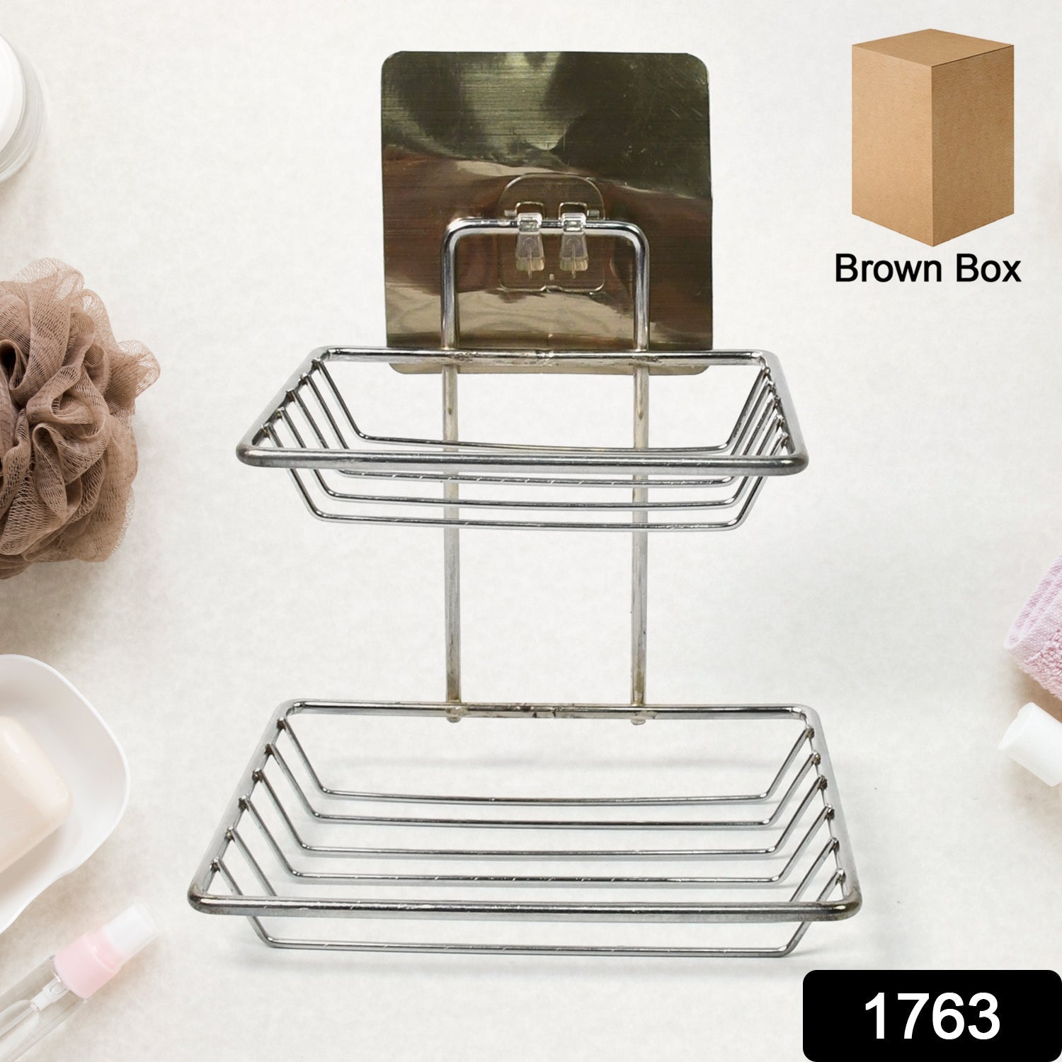 Kitchen Bathroom Soaps Storage Rack with 2 Hook for Home - Springkart 