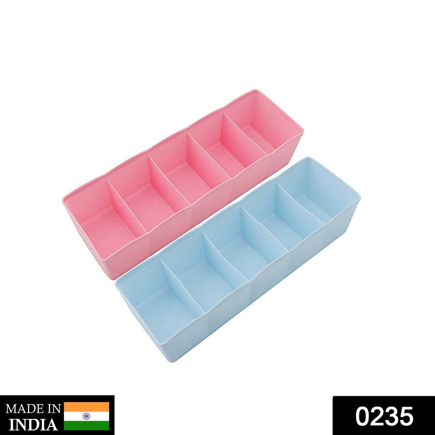 5 Compartments Socks / Handkerchief / Underwear Storage Box Socks Drawer Closet Organizer Storage Boxes (pack of 2) - Springkart 