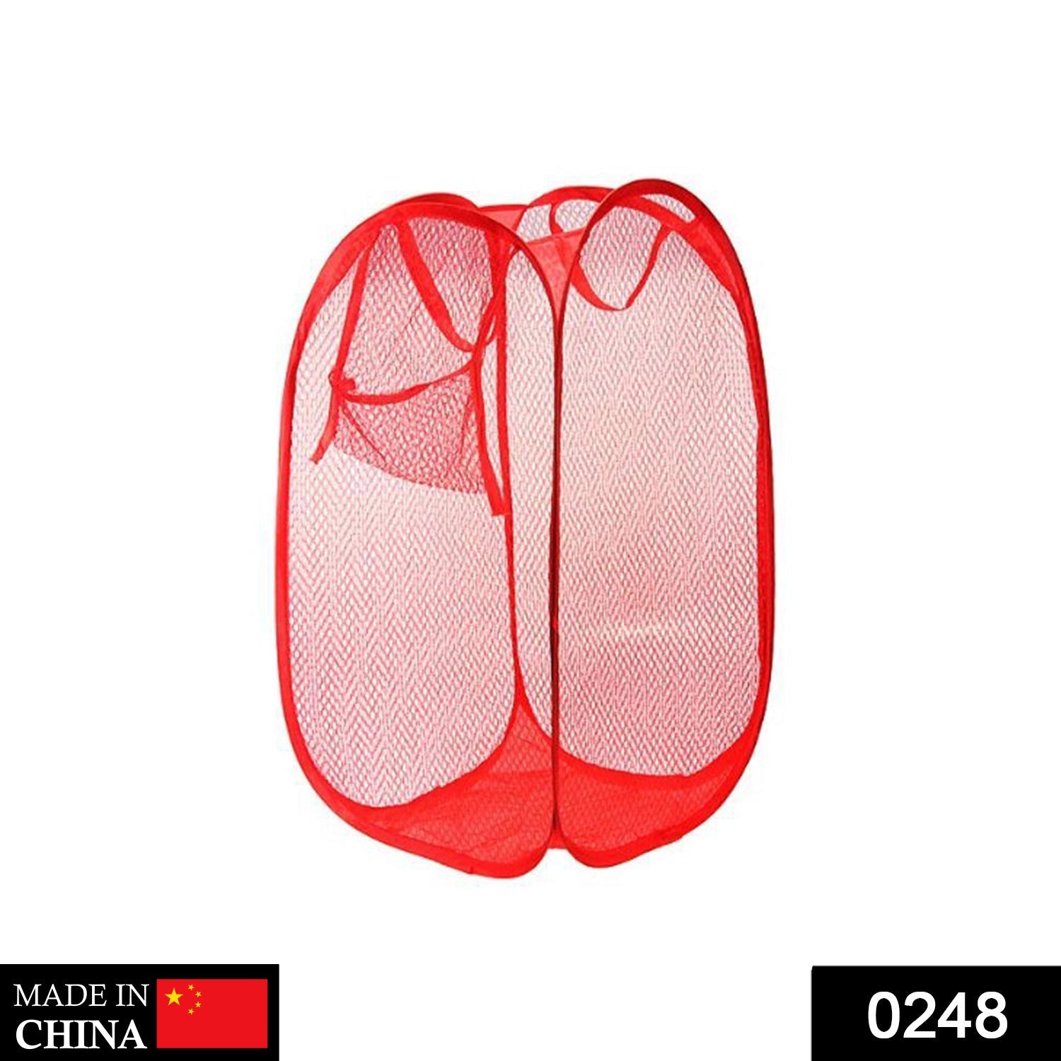Laundry Hamper Mesh Fabric For Ventilation Foldable Storage Pop Up Clothes Basket - Springkart 