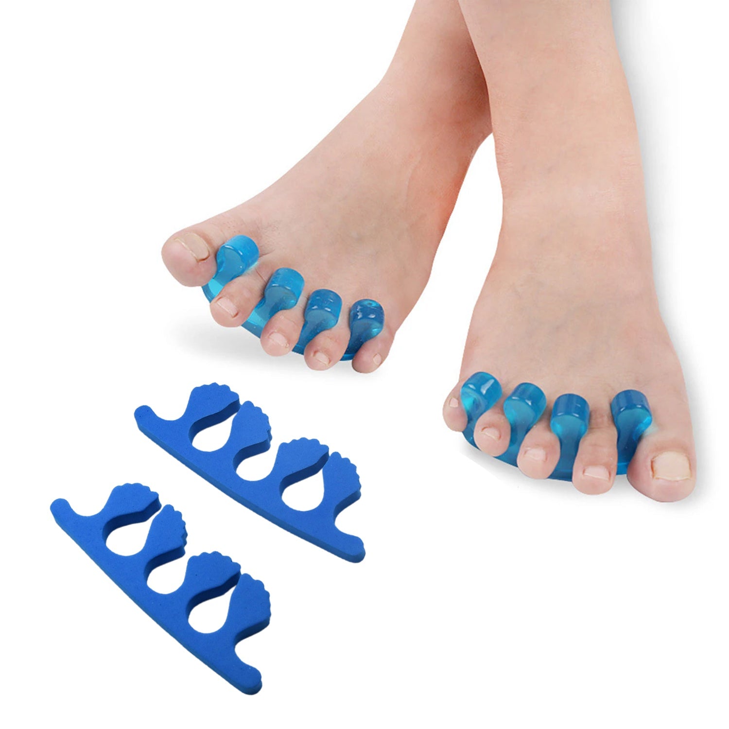 Foot care kit with five pedicure tools, reusable and suitable for personal grooming.