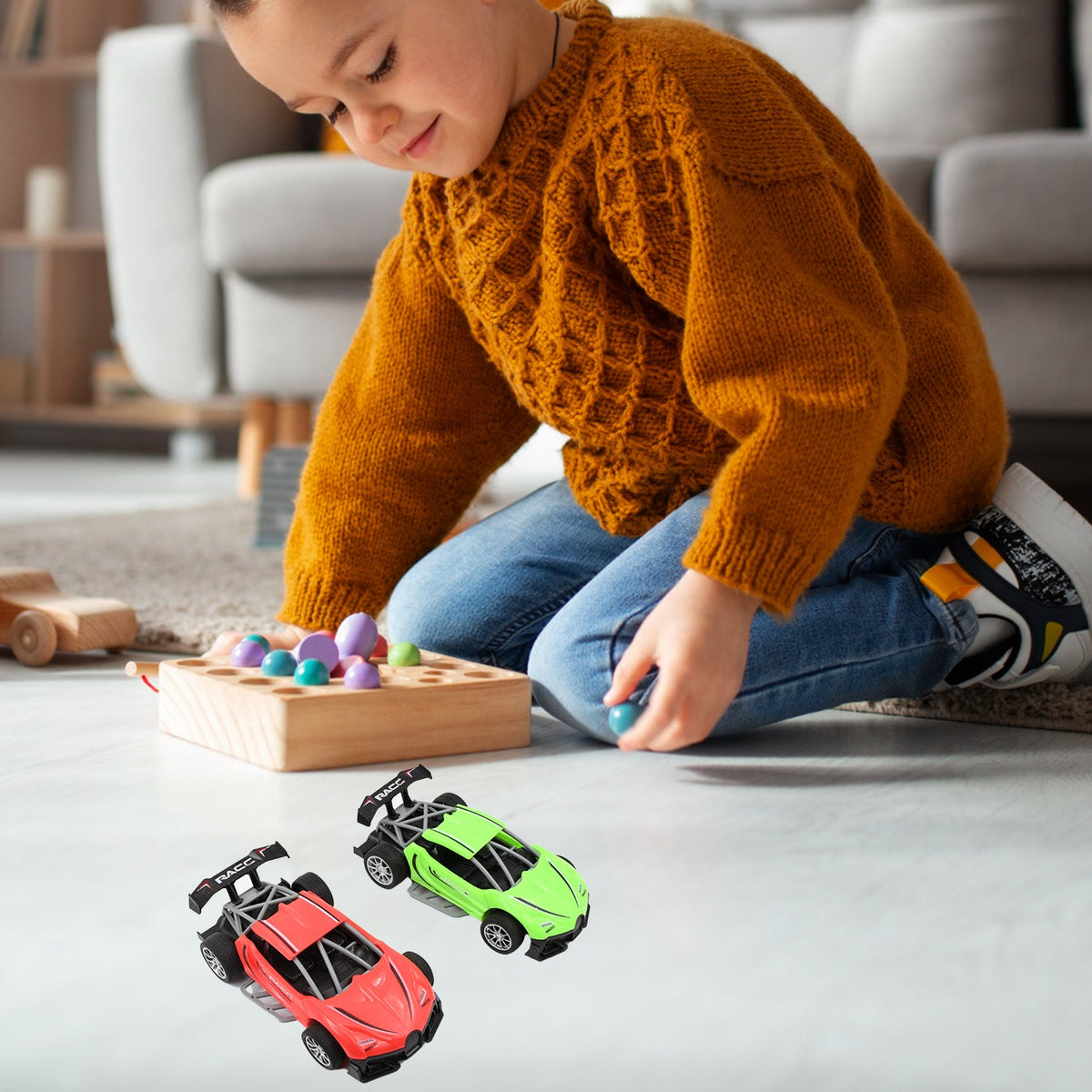 Mini Pull Back Racing Car Widely Used By Kids & Children (8 Pcs Set / Mix Color) - Springkart 