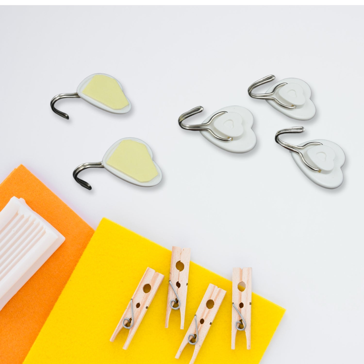 Multipurpose Strong Hook Self-Adhesive hooks for wall Heavy Plastic Hook, Sticky Hook Household For Home , Decorative Hooks, Bathroom & All Type Wall Use Hook , Suitable for Bathroom, Kitchen, Office (5 Pc Set) - Springkart 
