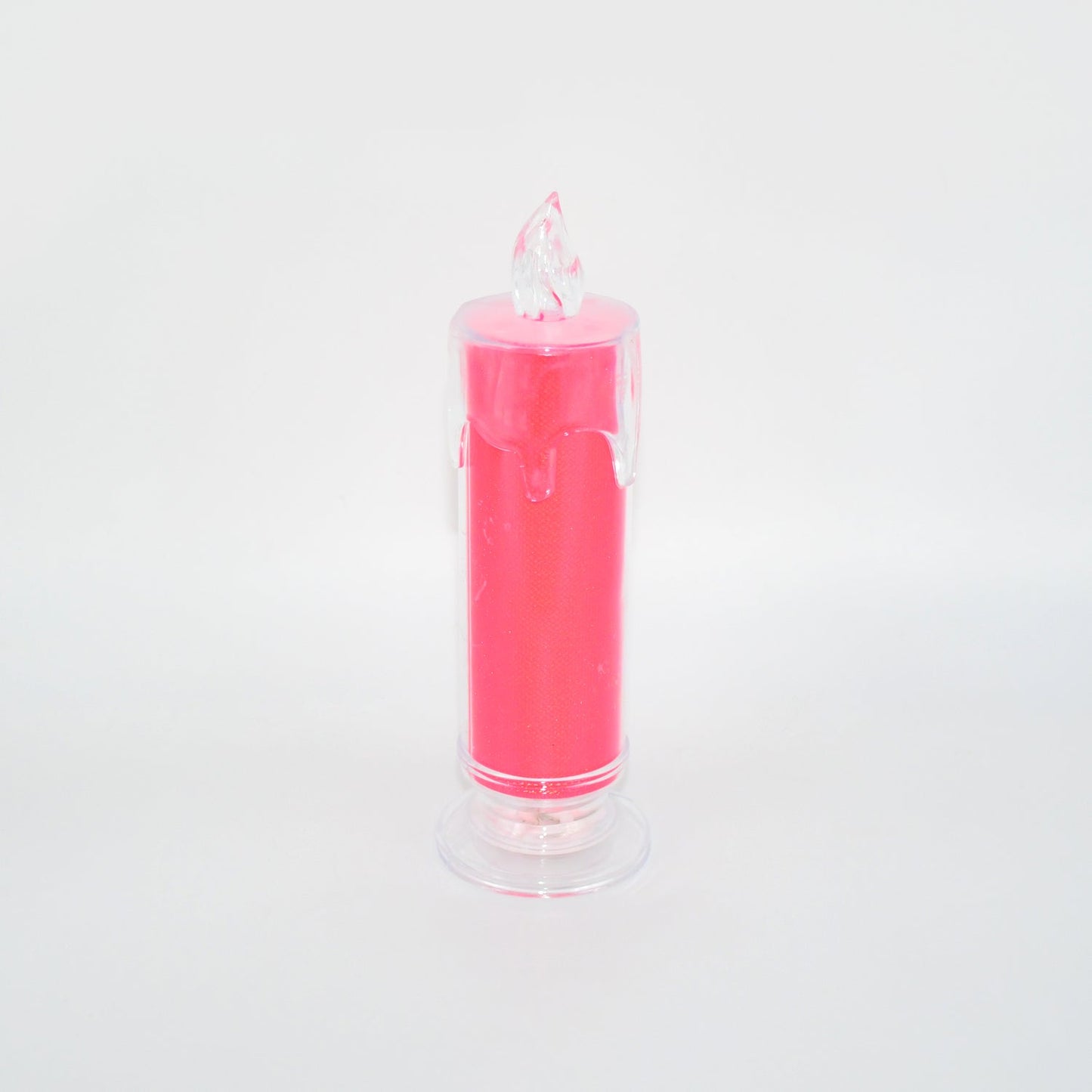 Red LED Flameless Candles Battery Operated Pillar Candles Flickering Realistic Decorative Lamp Votive Transparent Flameless Ornament Tea Party Decorations for Hotel, Scene,Home Decor, Restaurant, Diwali Decoration Candle Crystal Lamp (1 Pc) - Springkart 