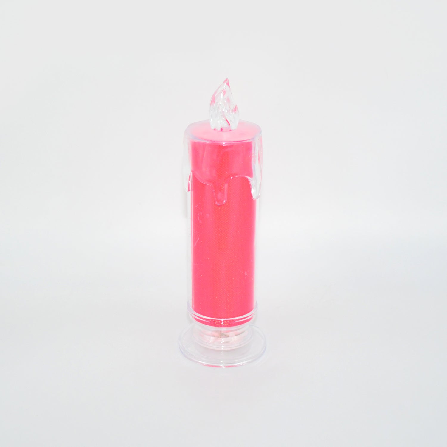 Red LED Flameless Candles Battery Operated Pillar Candles Flickering Realistic Decorative Lamp Votive Transparent Flameless Ornament Tea Party Decorations for Hotel, Scene,Home Decor, Restaurant, Diwali Decoration Candle Crystal Lamp (1 Pc) - Springkart 