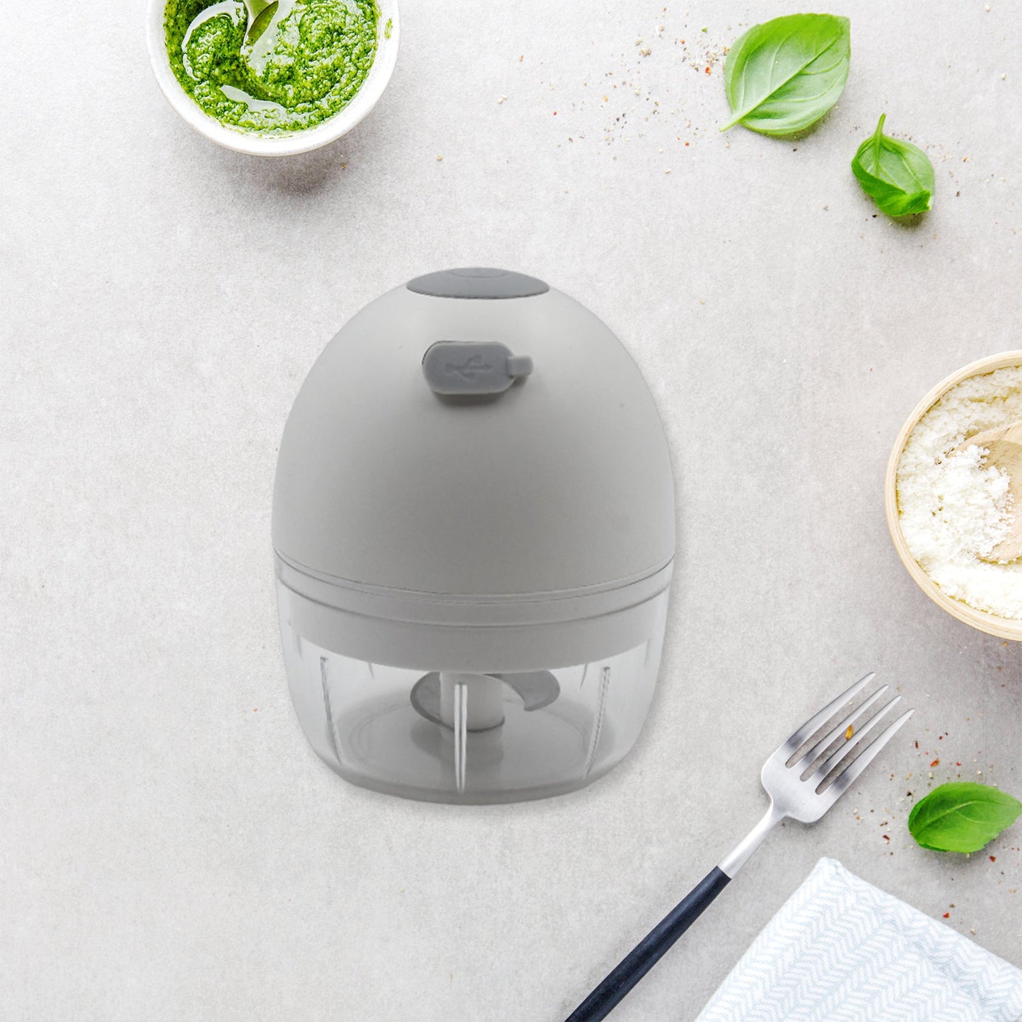 Chopper for Kitchen Electric, Rechargeable Garlic Chopper, Cordless Mini Food Processor, Portable Food Chopper with Detachable Stainless Steel Blade for Garlic, Ginger, Onion, Meat (200ML) - Springkart 