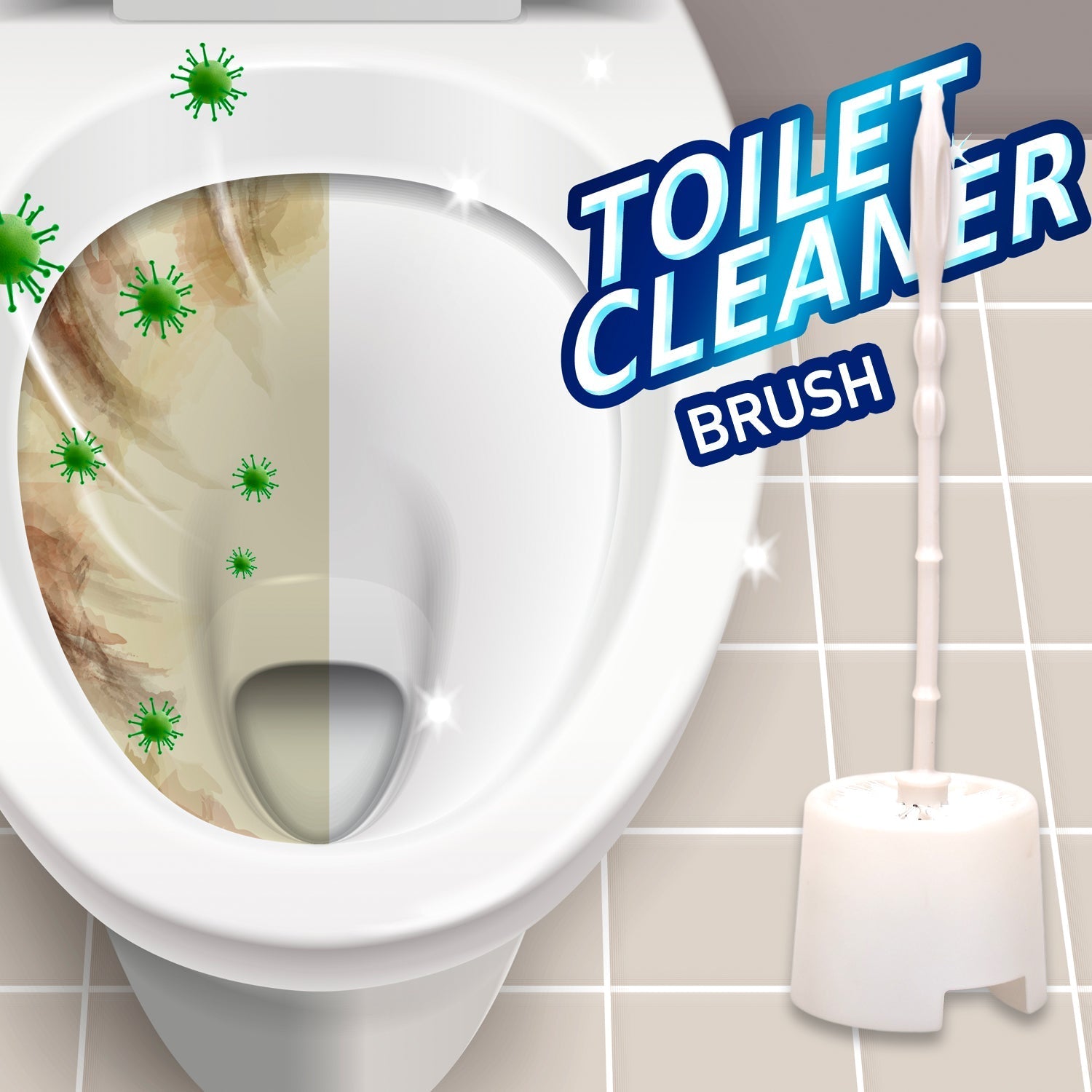 Toilet cleaning brush with a potted holder