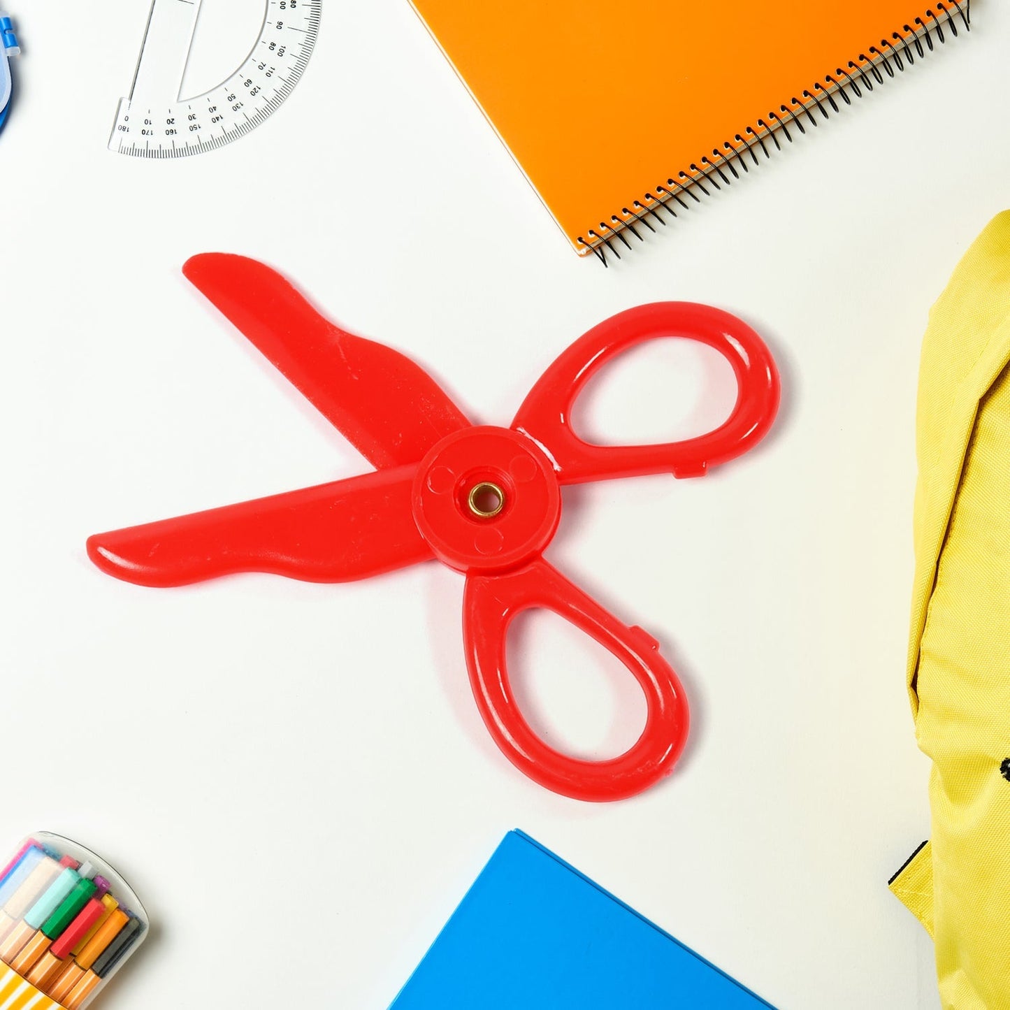 Child-Safe Plastic Scissors Set for Toddlers & Preschool Kids - Art & Craft Supplies - Springkart 
