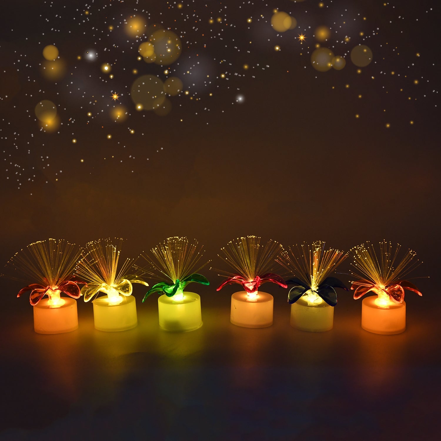 Fiber Optic Light, Mini Color Change LED Table Centerpieces, Light Up Candle - Pack of 12 - Springkart 