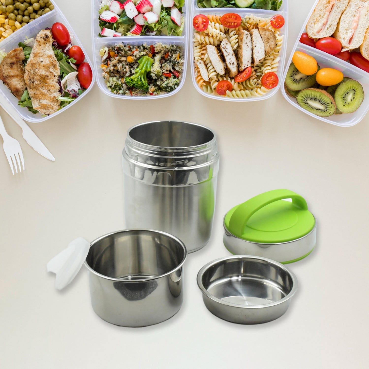 LEAK-PROOF THERMOS FLASK FOR HOT FOOD, WARM SOUP CUP, VACUUM INSULATED LUNCH BOX, FOOD BOX FOR THERMAL CONTAINER FOR FOOD STAINLESS STEEL (1.6 L) - Springkart 