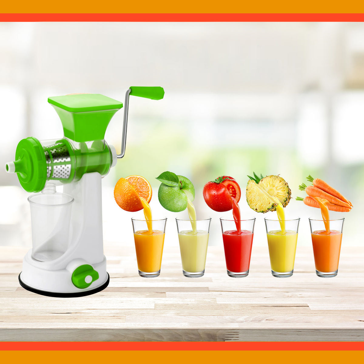 Manual Fruit & Vegetable Juicer with Steel Handle Fruit Juicer - Springkart 