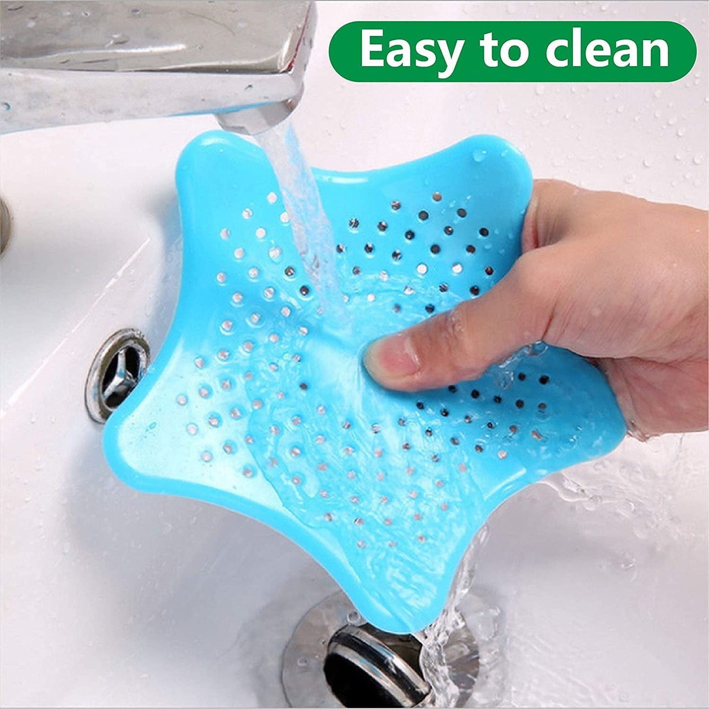 Star Shape Suction Cup Kitchen Bathroom Sink Drain Strainer Hair Stopper Filter, Star Shaped Sink Filter Bathroom Hair Catcher, Drain Strainers Cover Trap Basin (3 Pc)