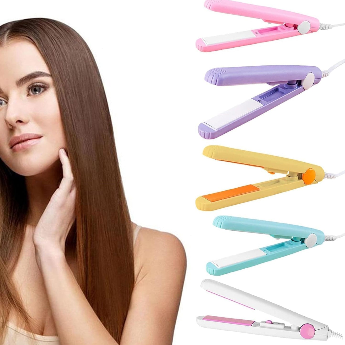Beauty and Personal Care Professional Ceramic Plate Mini Hair Styler Straightener and Curler - Springkart 
