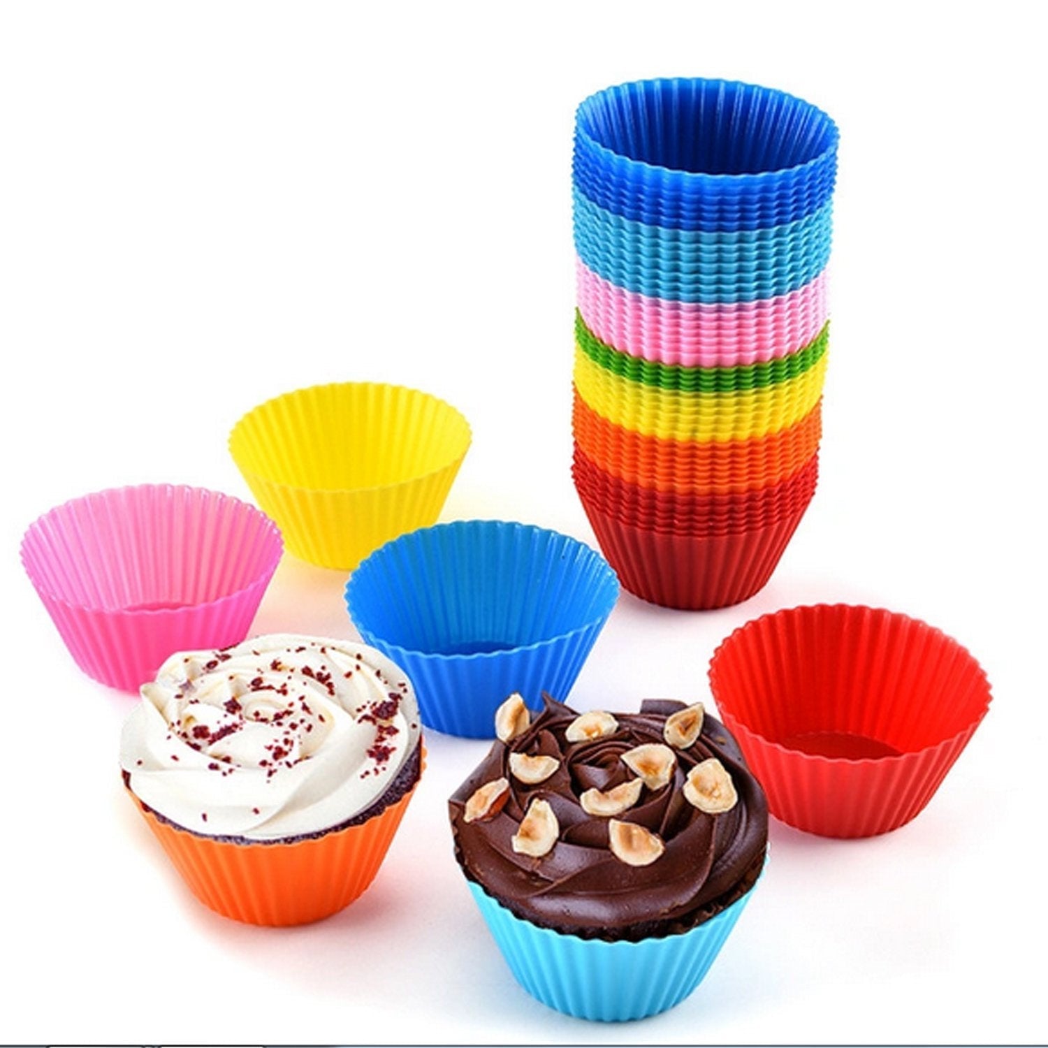 Silicone cupcake Shaped Baking Mold Fondant Cake Tool Chocolate Candy Cookies Pastry Soap Moulds (6 pc) - Springkart 