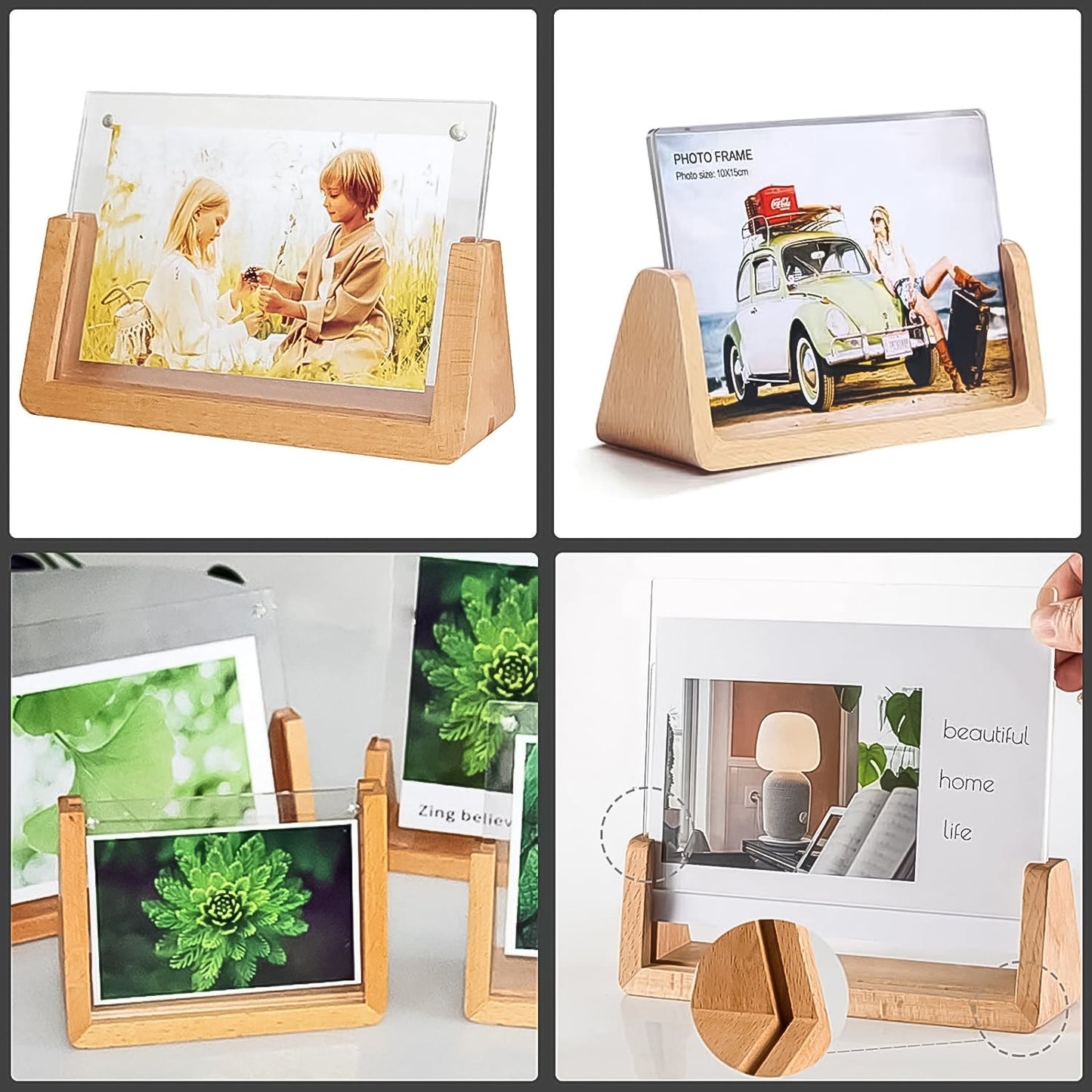  Wooden Picture Stand, Photo Frame Stand (1 Pc)