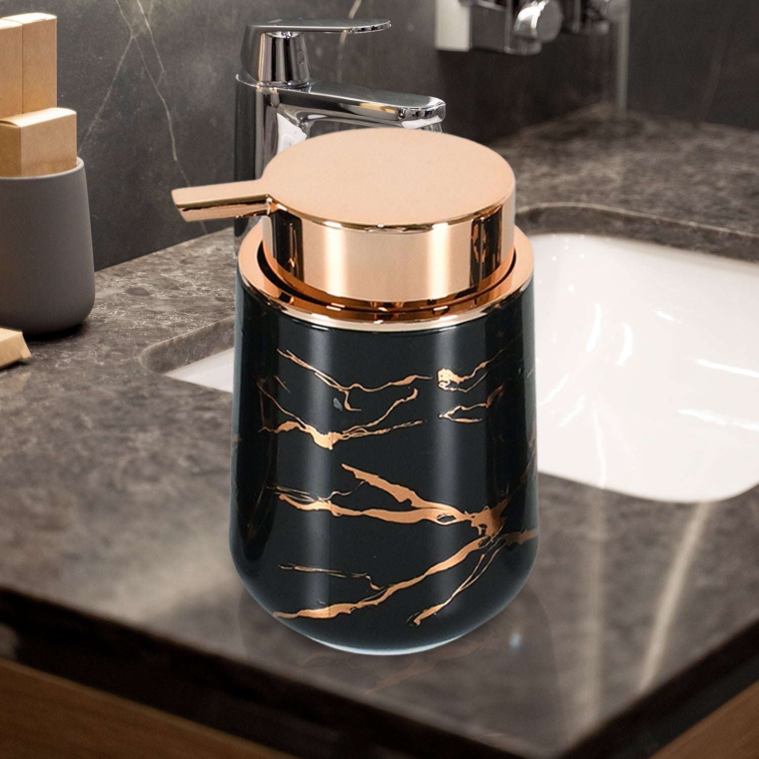 Bathroom Accessory Set Bathroom Decor Premium Quality (5 PCS) 1 X Tumbler,1 X Dispenser,1 X Toothbrush Holder, 1 X Soap Dish & 1 X Tray - Springkart 
