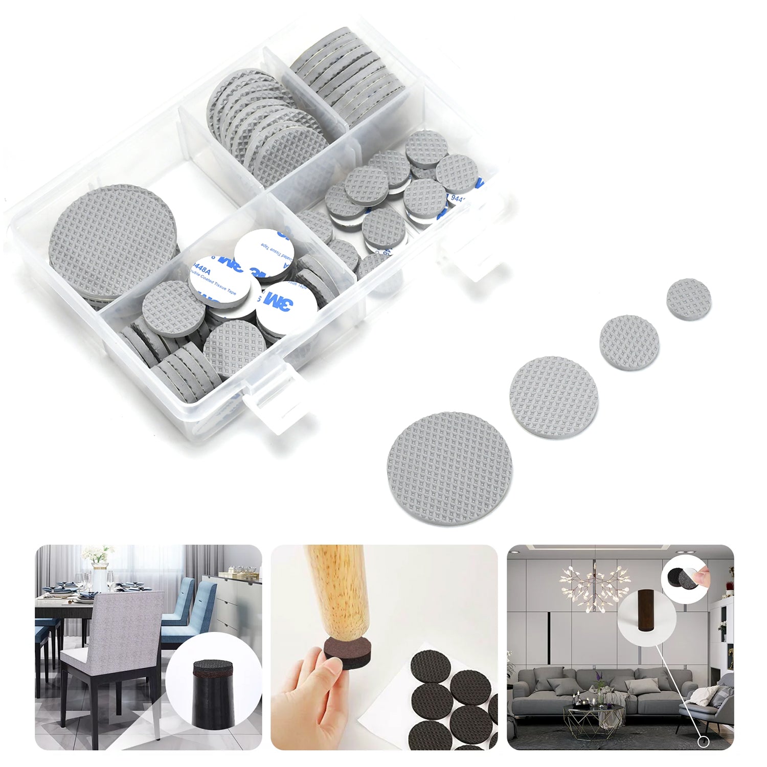 FURNITURE PAD ROUND FELT PADS FLOOR PROTECTOR PAD FOR HOME & ALL FURNITURE USE - Springkart 