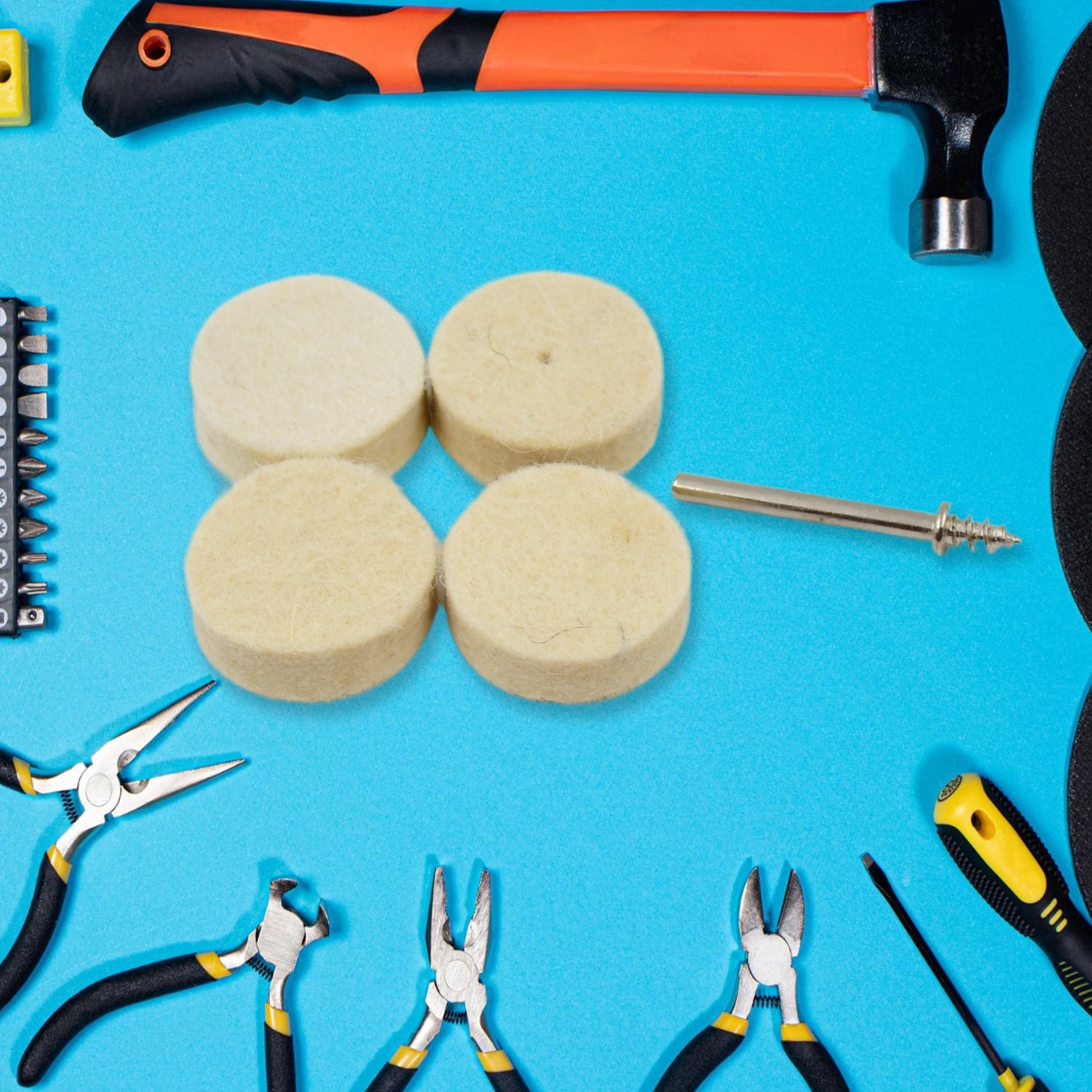 Rotary Tool Accessory Wool Felt Polishing Pad Felt (5 Pcs Set) - Springkart 