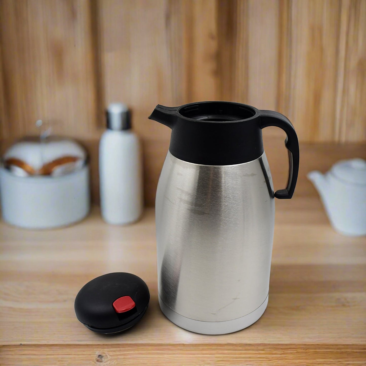 Premium Steel Thermos with Handle and Push Button (2 Ltr.) - Springkart 