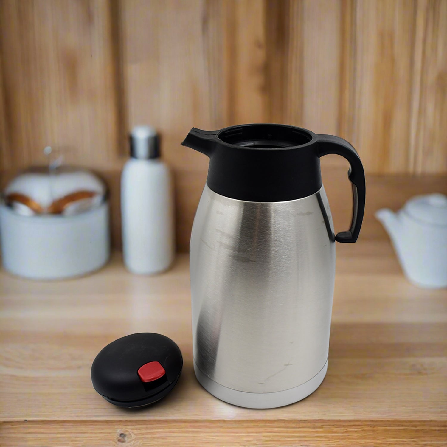 Premium Steel Thermos with Handle and Push Button (2 Ltr.) - Springkart 