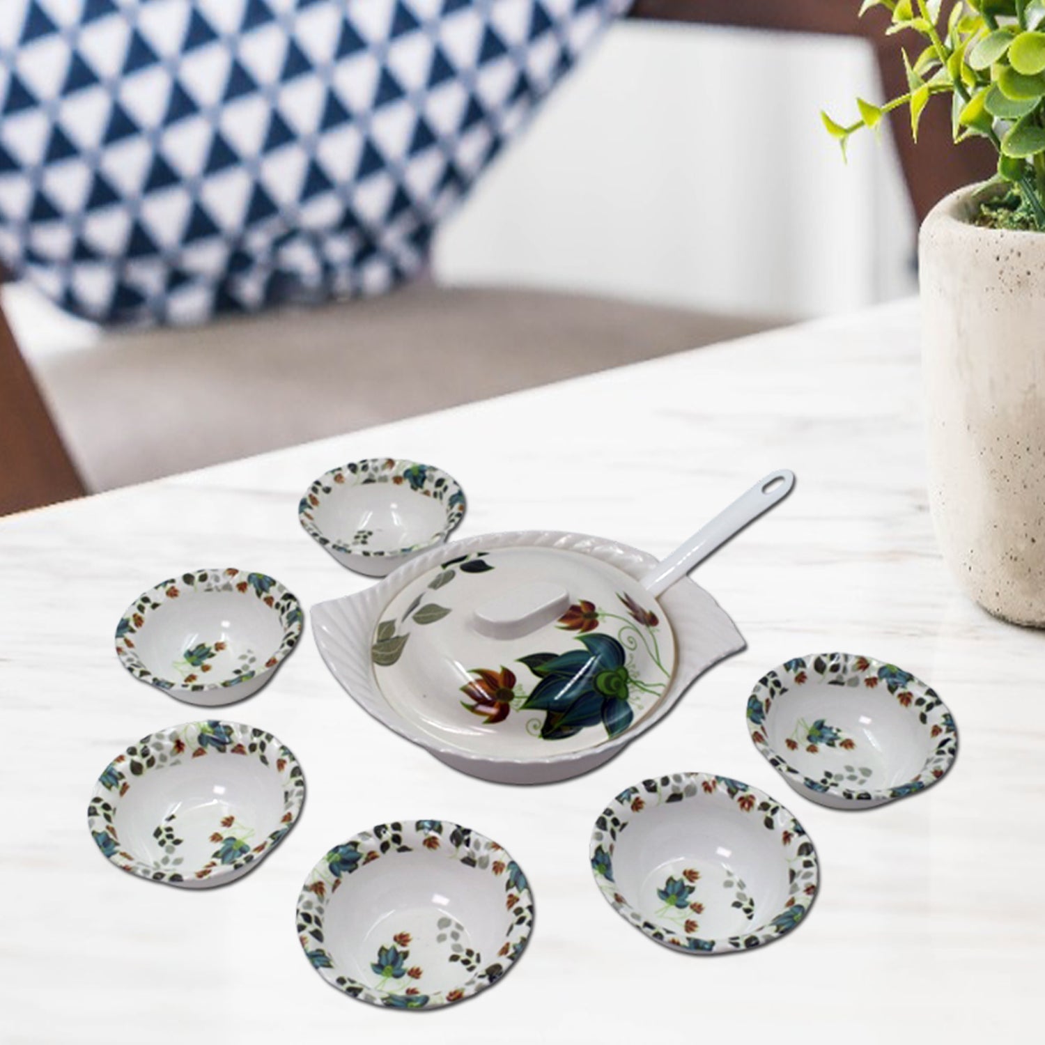 9 Pc Pudding Set used as a cutlery set for serving food purposes and sweet dishes and all in all kinds of household and official places etc. - Springkart 