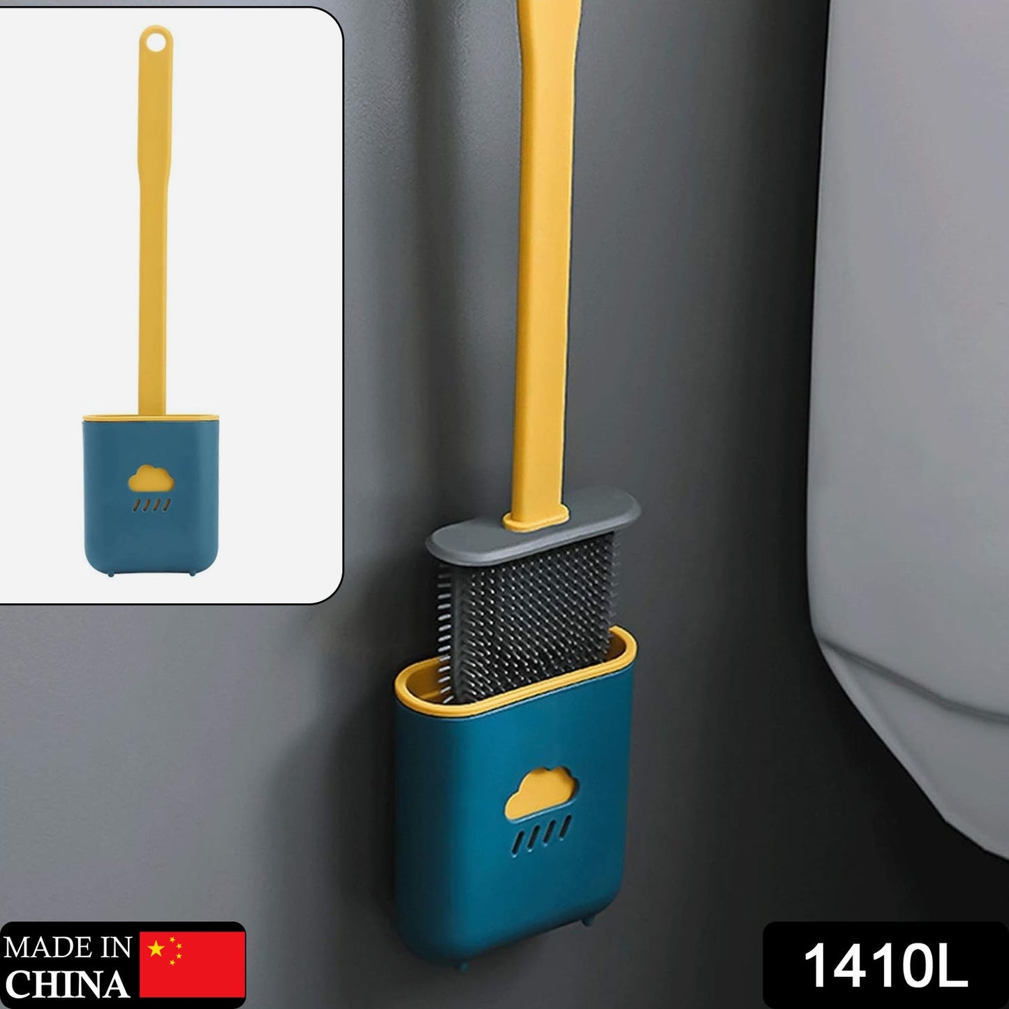 Silicone Toilet Brush with Holder (Without Box) - Springkart 