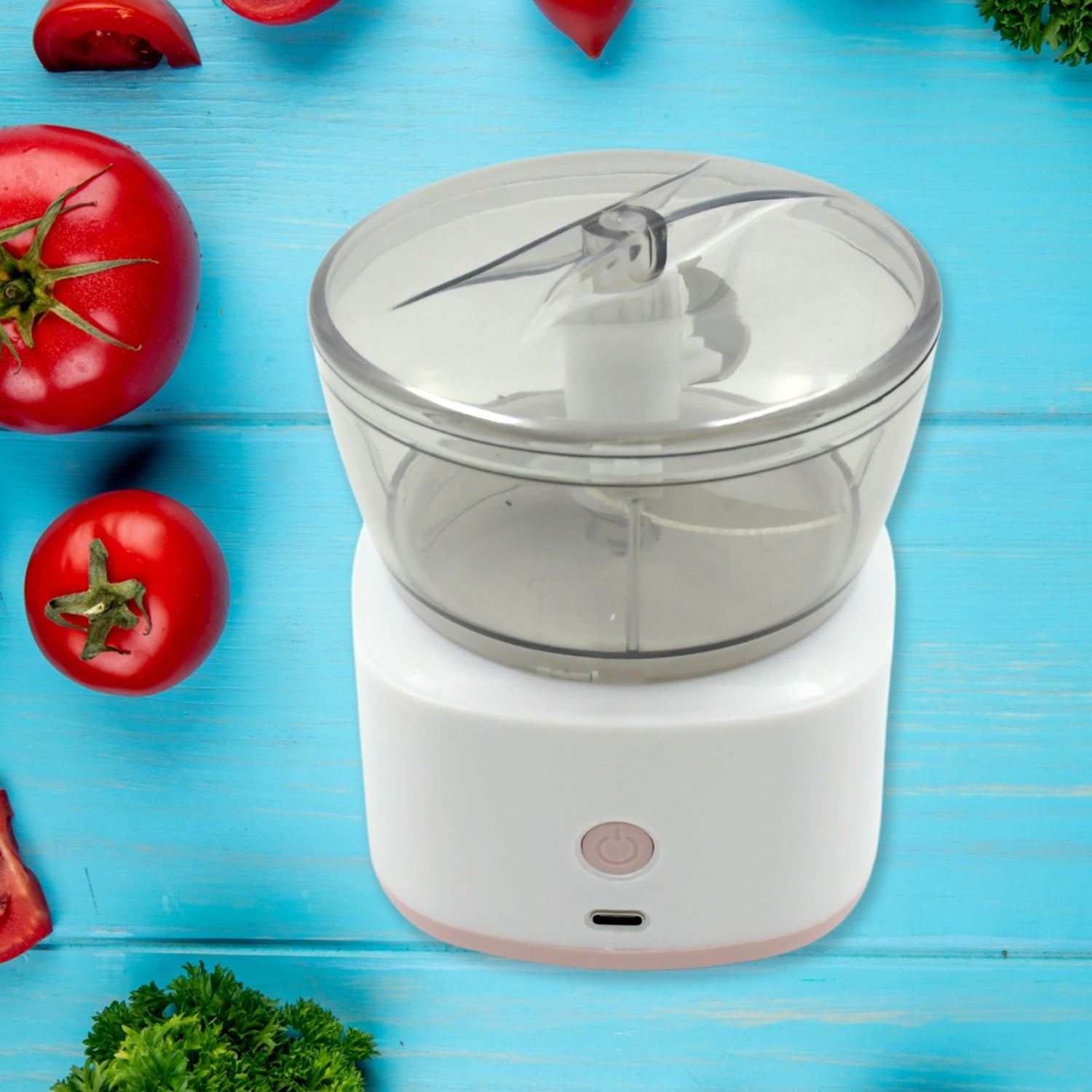 Portable Mini Food Processor Chopper Electric Veggie Chopper 3 Blades With Charching Cable Type C, Vegetable Chopper, Garlic Chopper Food Grinder for Chopping Ginger, Pepper Chili, Onion, Fruit, Meat - Springkart 