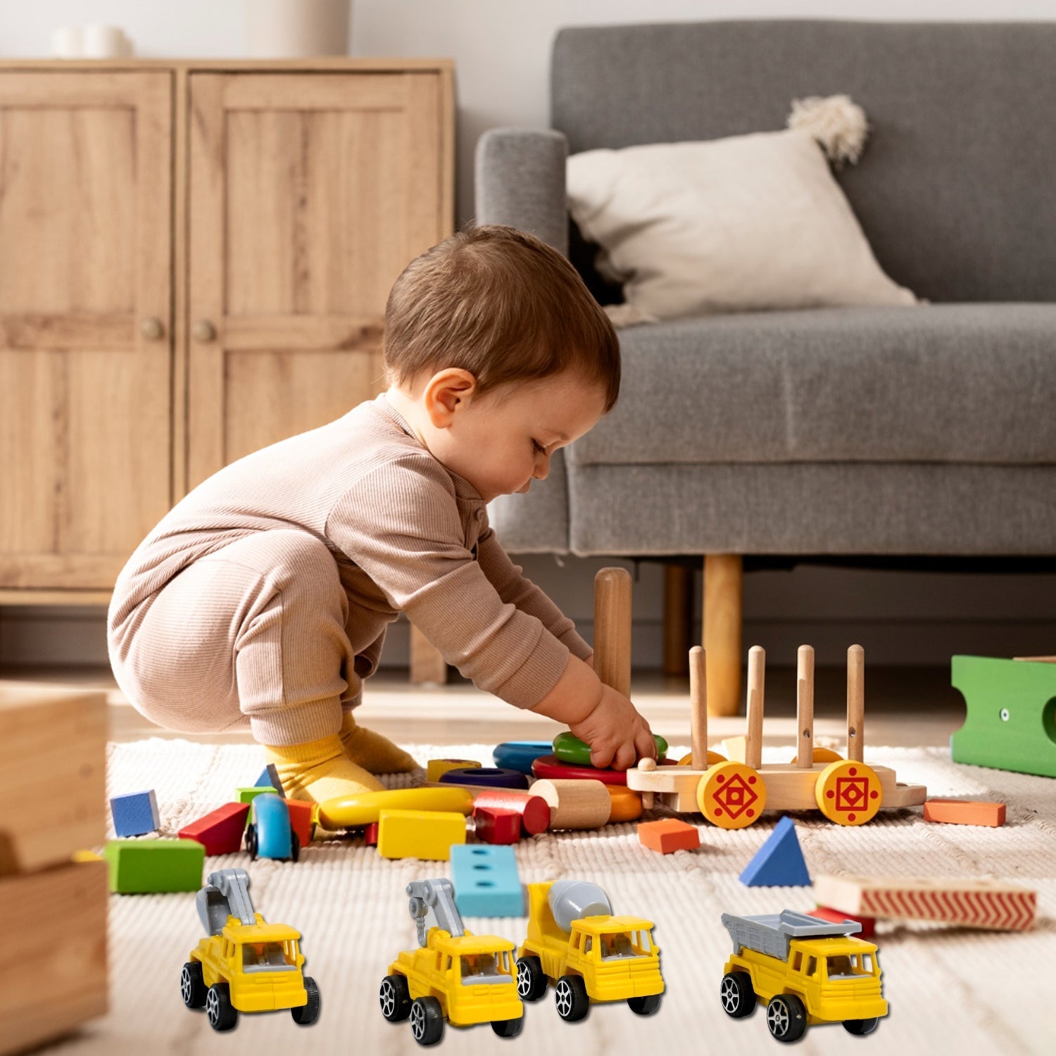 Mini Construction Toy Construction Truck Toys Construction Vehicles Alloy Truck Head, Excavator Digger Bulldozer Crane Toy For Boy Girl Toddler Gifts - Springkart 