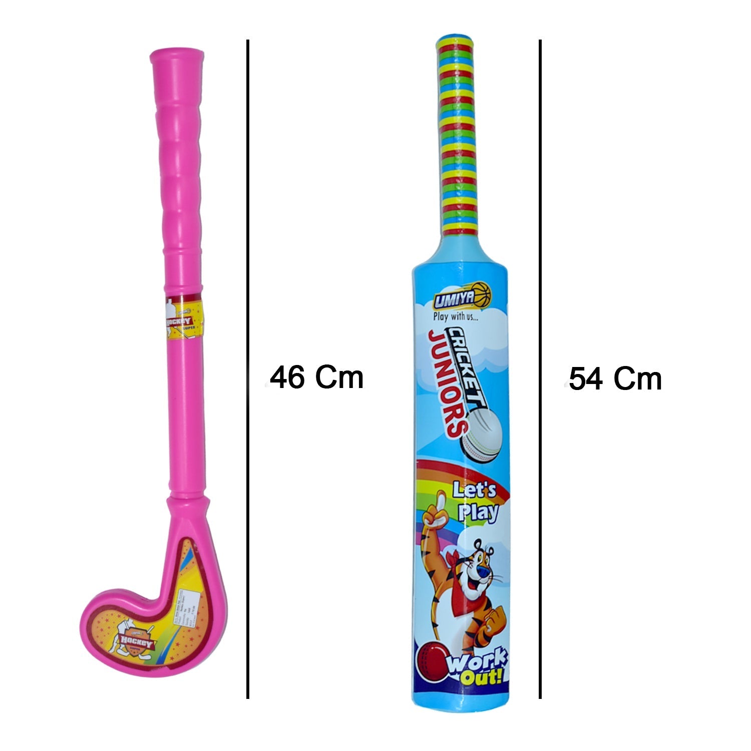 Combo of Light Weight Plastic Bat, Ball & Hockey for Kids - Springkart 