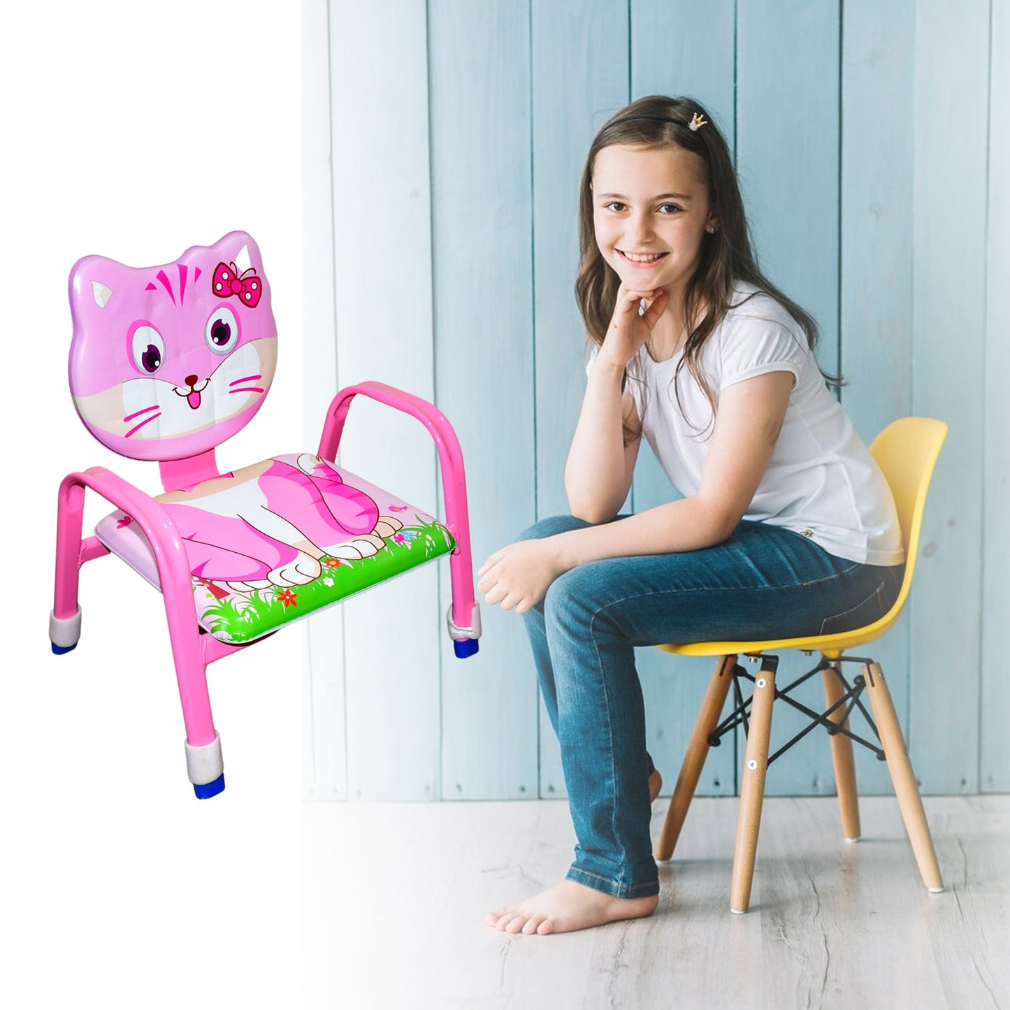 Cartoon Baby Chair Strong Steel Cushion & Comfortable Baby Chair High Quality Chair (1 Pc) - Springkart 