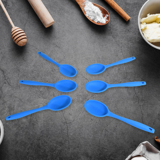 Multipurpose Silicone Spoon, Silicone Basting Spoon Non-Stick Kitchen Utensils Household Gadgets Heat-Resistant Non Stick Spoons Kitchen Cookware Items For Cooking and Baking (6 Pcs Set) - Springkart 