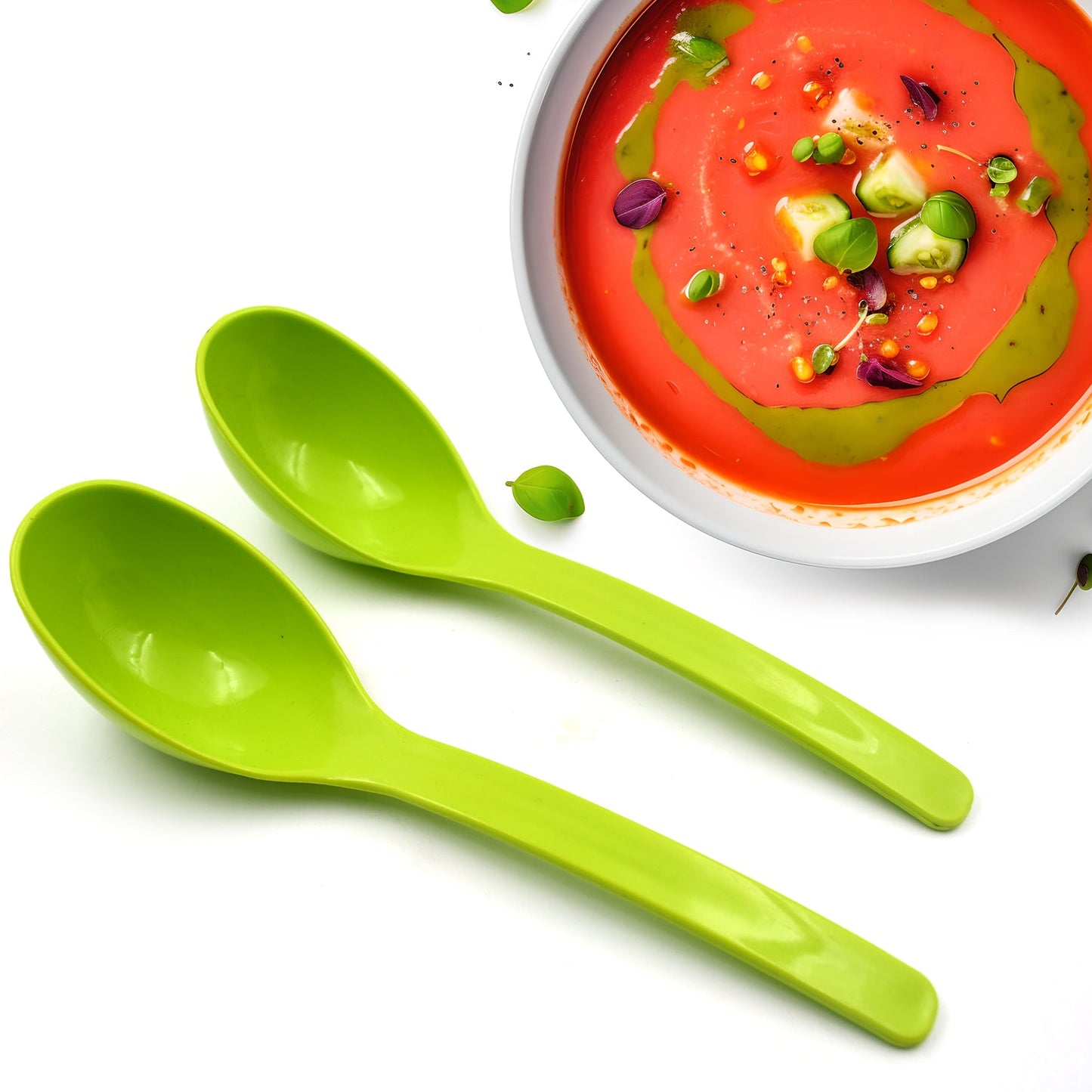 Plastic Spoon Kitchen Multipurpose Serving Ladle for Frying, Serving, Turner, Curry Ladle, Serving Rice, Spoon Used While Eating and Serving Food Stuffs Etc (2 Pcs Set / 10 Inch ) - Springkart 