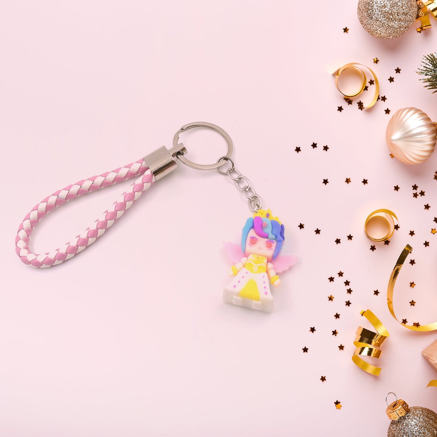 Cute Keychain With Card Gift - Keychain Accessories Key Chain Backpack Charms Car Keys Keychain for Kids Girls, Unicorn Toy and Charm Key- Chain for Bag / Door Key- Ring / car Key- Ring / Party Favor (Mix Color & Design 1 Pc ) - Springkart 