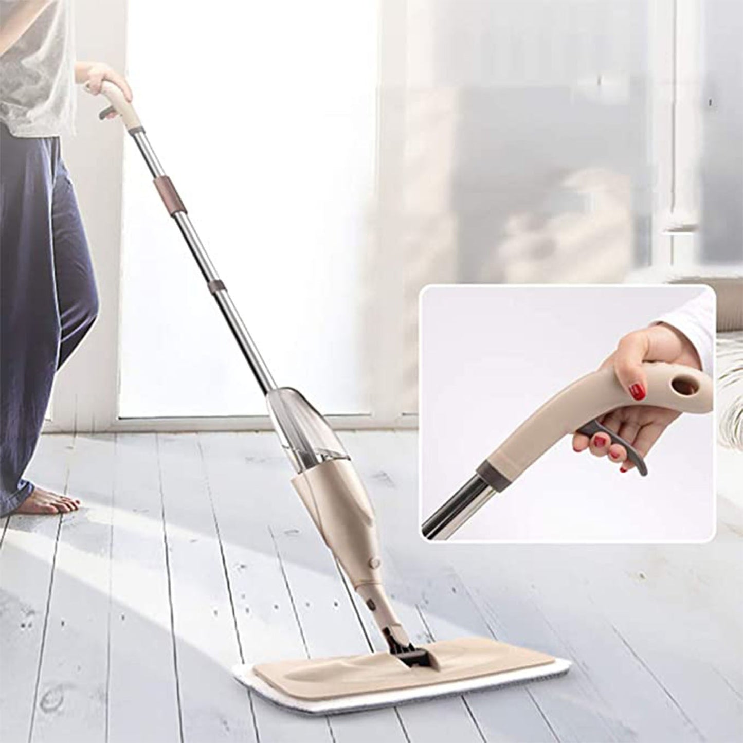 Floor Cleaning Spray Mop with Removable Washable Cleaning Pad - Springkart 