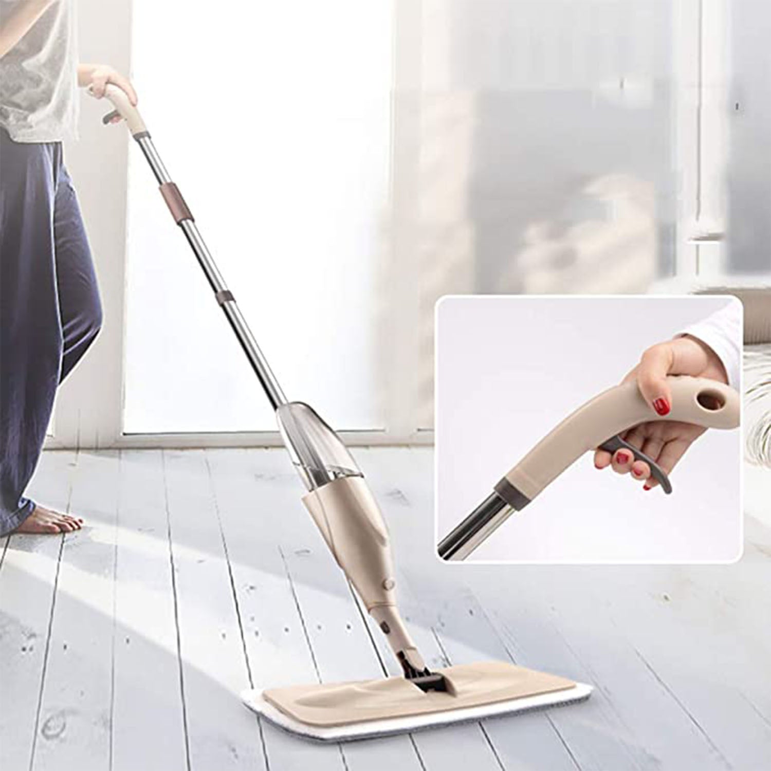 Floor Cleaning Spray Mop with Removable Washable Cleaning Pad - Springkart 