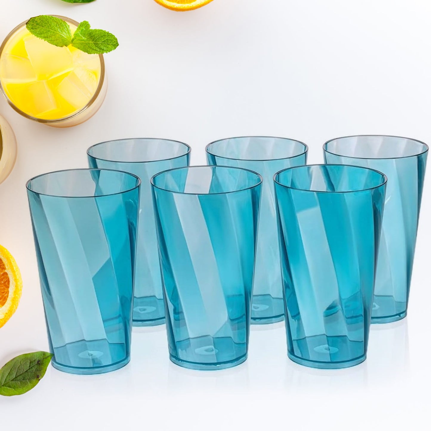 Premium 300ml Transparent Glass Set for Water, Juice & Cocktails (Set of 6) - Springkart 