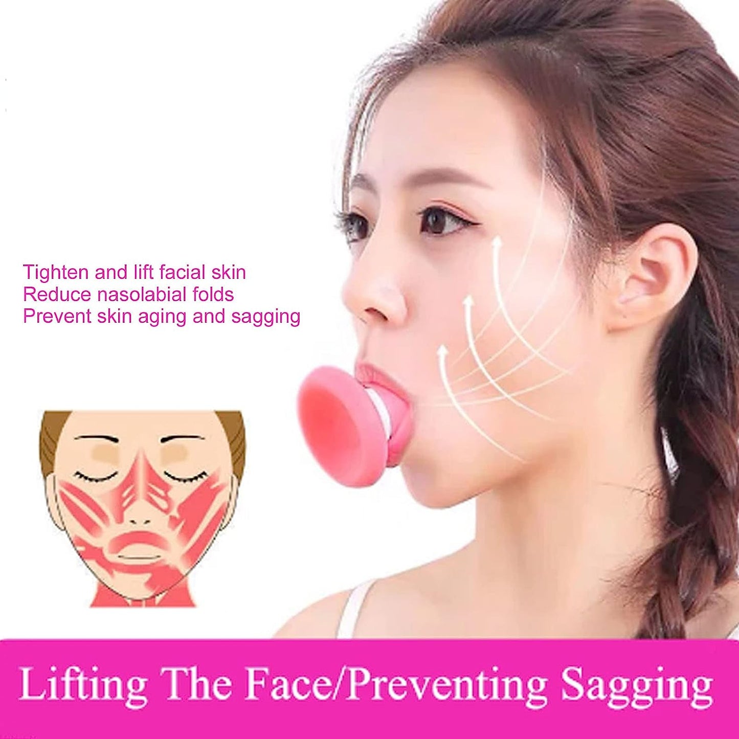 Silicone Facial Jaw Exerciser Breathing Type Face Slimmer, Breathing Type Face Slimmer Face Lift Inhaling & Exhaling Tool, Look Younger and Healthier - Helps Reduce Stress and Cravings - Springkart 