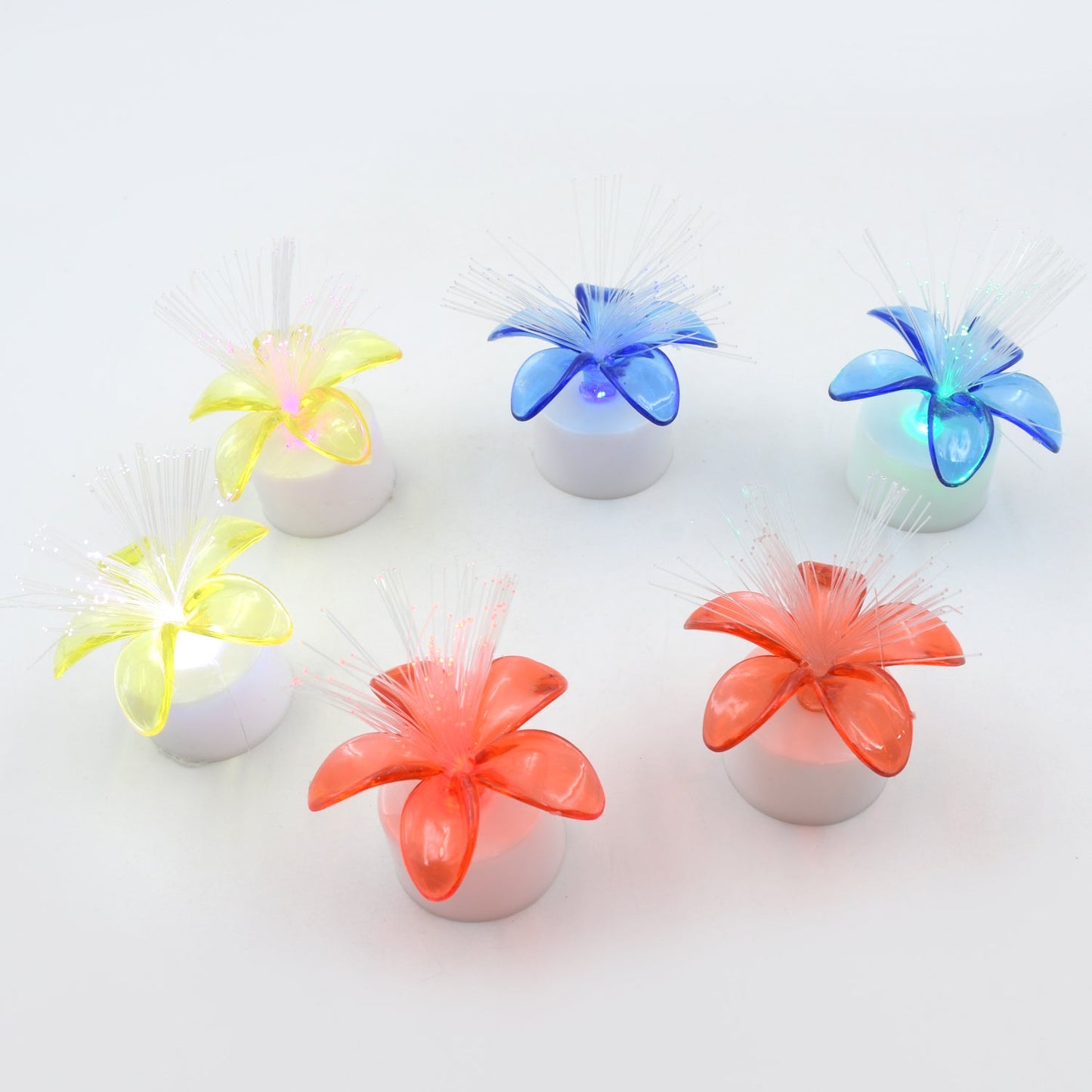 Fiber Optic Light, Mini Color Change LED Table Centerpieces, Light Up Candle - Pack of 6 - Springkart 