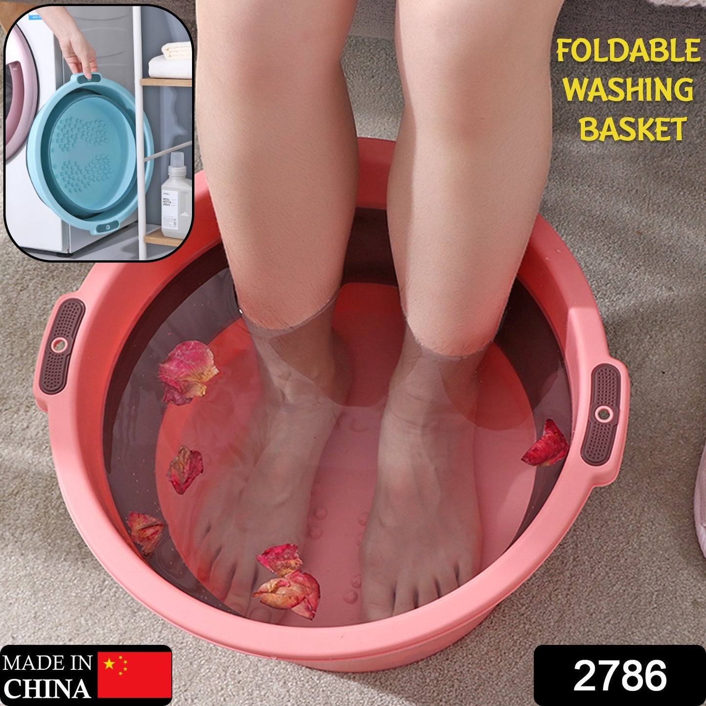 Multi-Purpose Portable Collapsible Folding Tub, with Hanging Hole & Save Storage Space, Also use for Foot Spa. - Springkart 